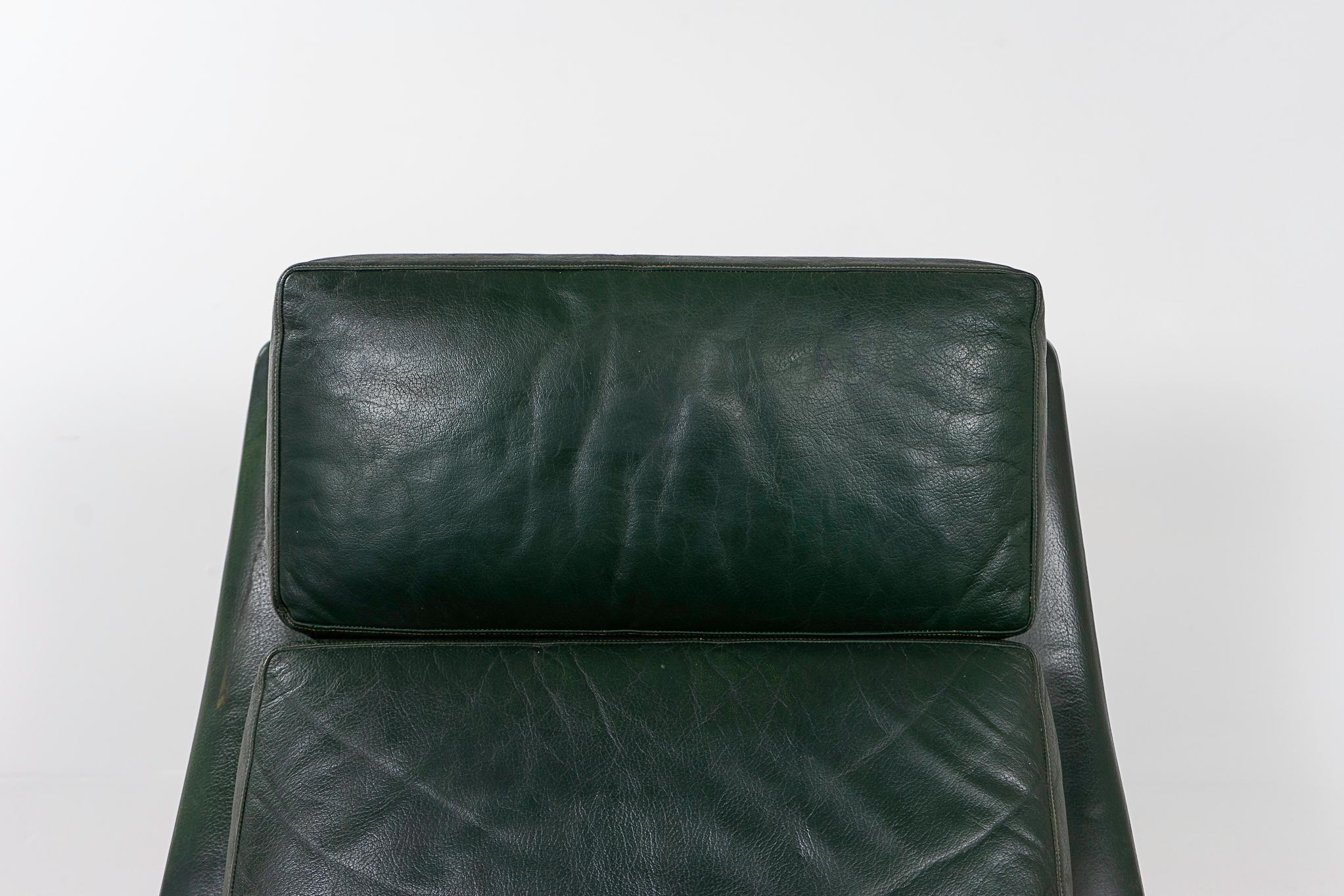 Mid-20th Century Danish Leather & Chrome Swivel Chair