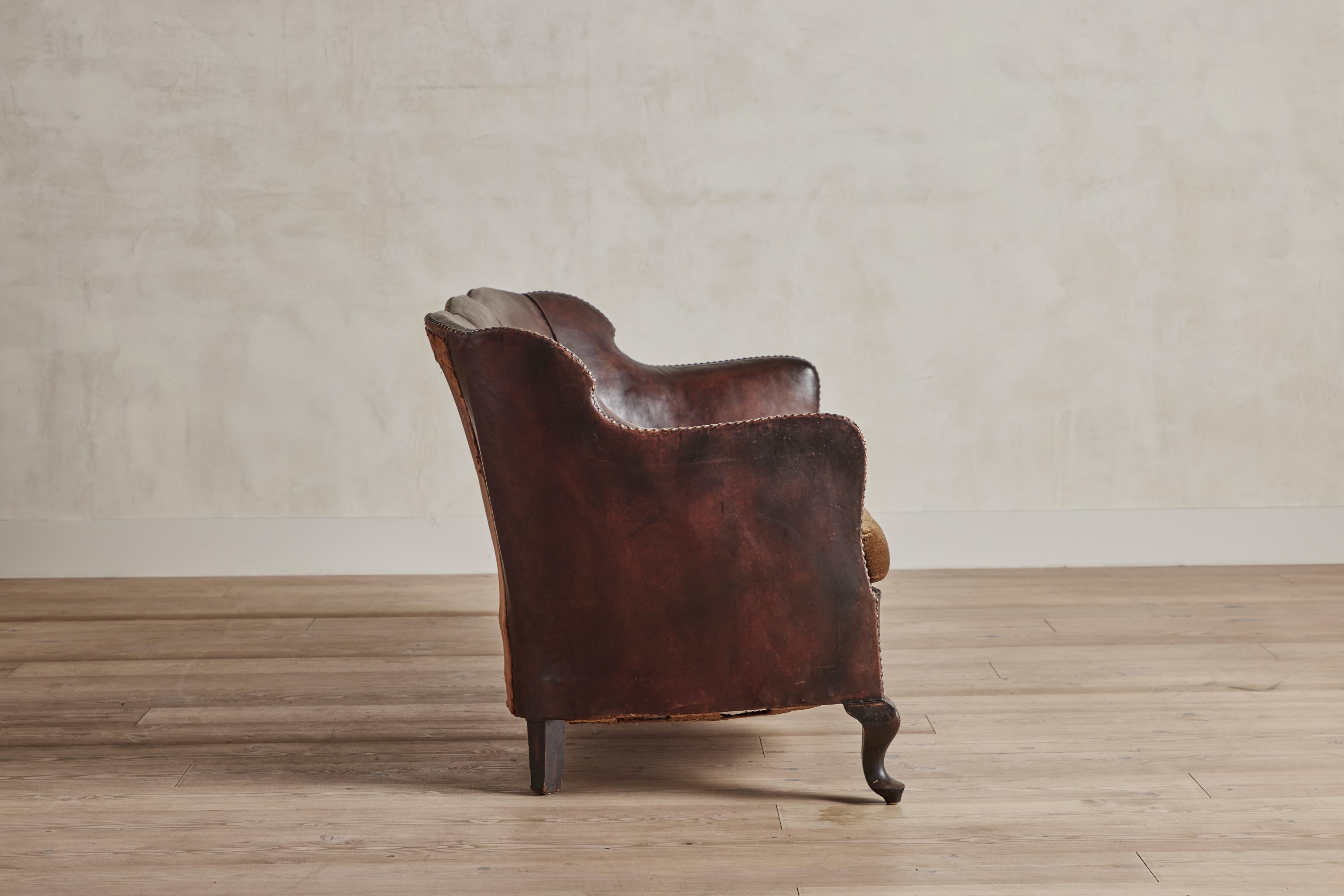 Danish Leather Club Sofa 3