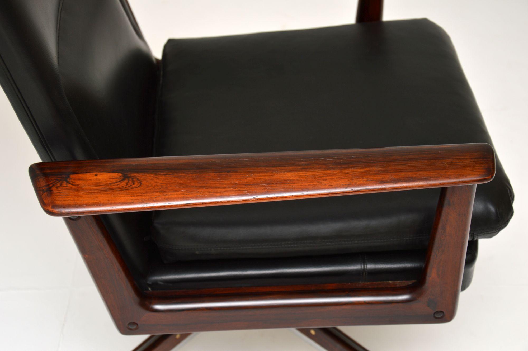 Danish Leather Desk Chair by Arne Vodder In Good Condition In London, GB