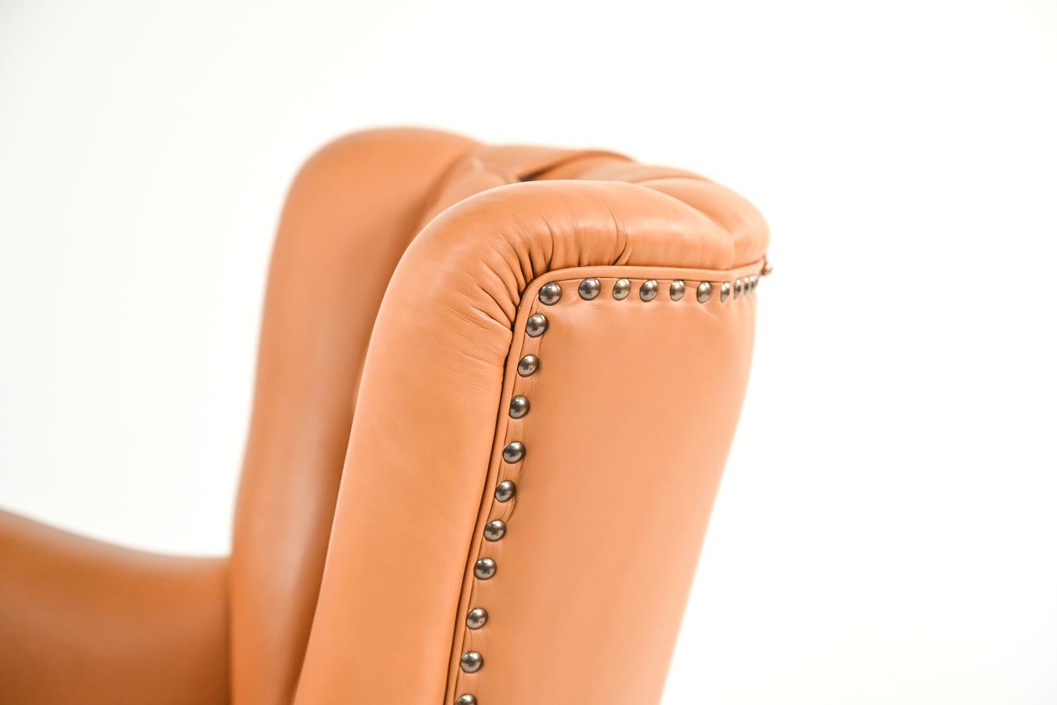 Danish Leather Easy Chair in the Manner of Boesen & Lassen 5