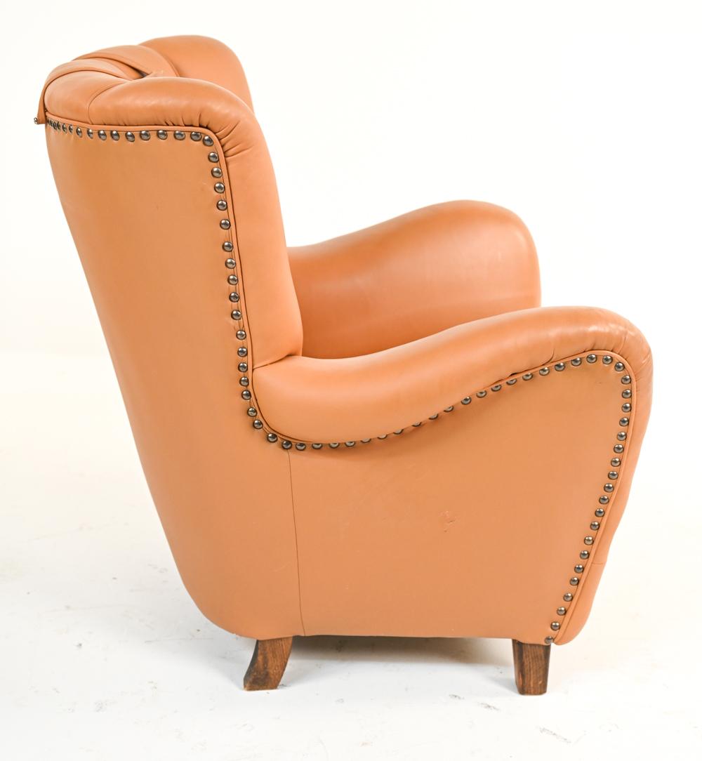 Danish Leather Easy Chair in the Manner of Boesen & Lassen 12