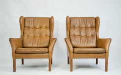 Danish Leather High Back Chairs