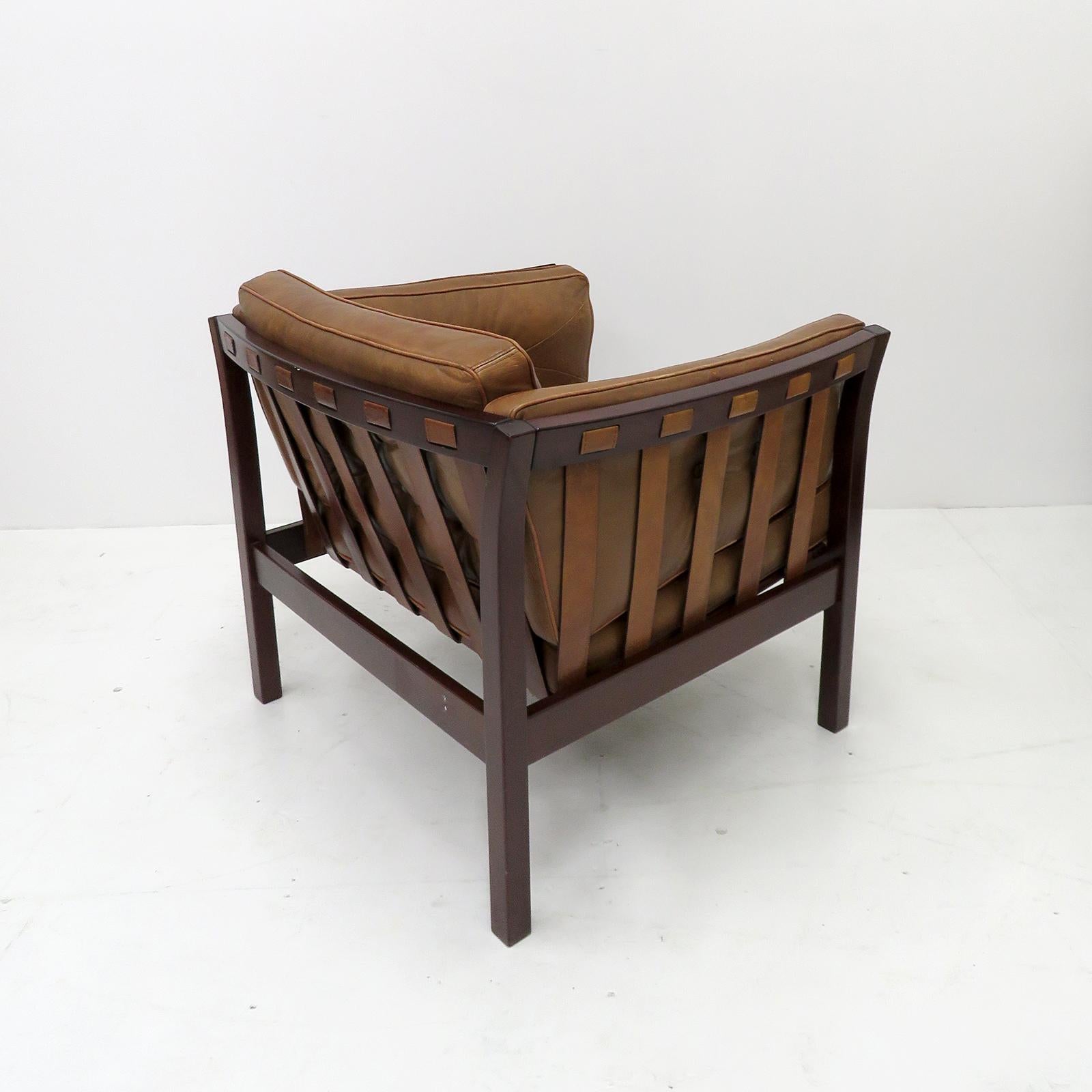 Mid-20th Century Danish Leather Lounge Chair, 1960 For Sale