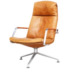 Danish Leather Lounge Chair by Fabricius & Kastholm for Kill International 1960s