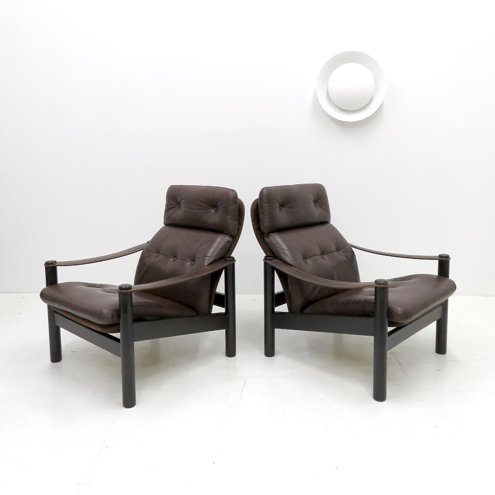 Danish Leather Lounge Chairs by Ebbe Gehl & Søren Nissen, 1970 For Sale 5
