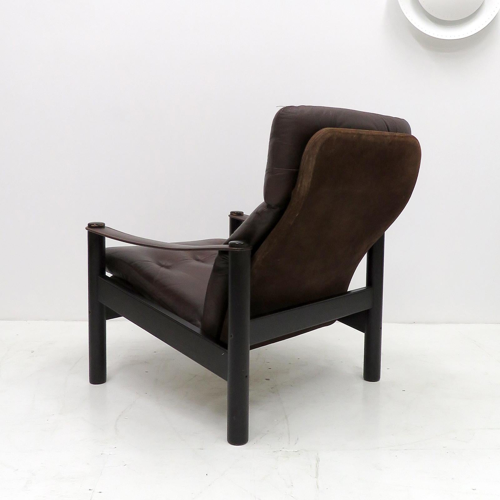 Scandinavian Modern Danish Leather Lounge Chairs by Ebbe Gehl & Søren Nissen, 1970 For Sale