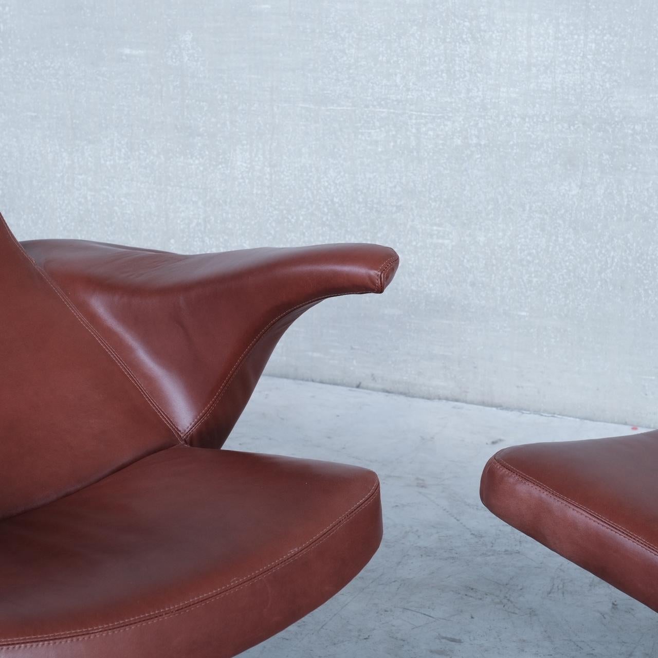 Danish Leather Mid-Century Armchair by Gösta Berg by Fritz Hansen For Sale 1