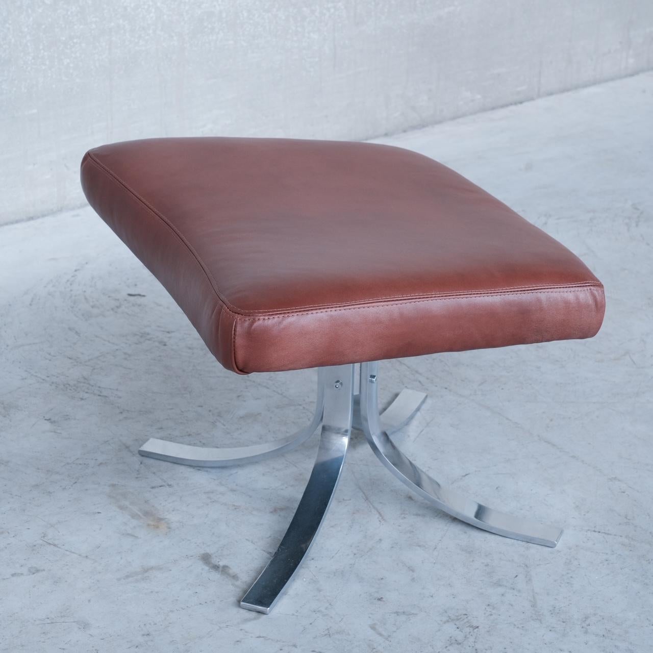 Poltrona danese di metà secolo in pelle di Gösta Berg di Fritz Hansen in vendita 2