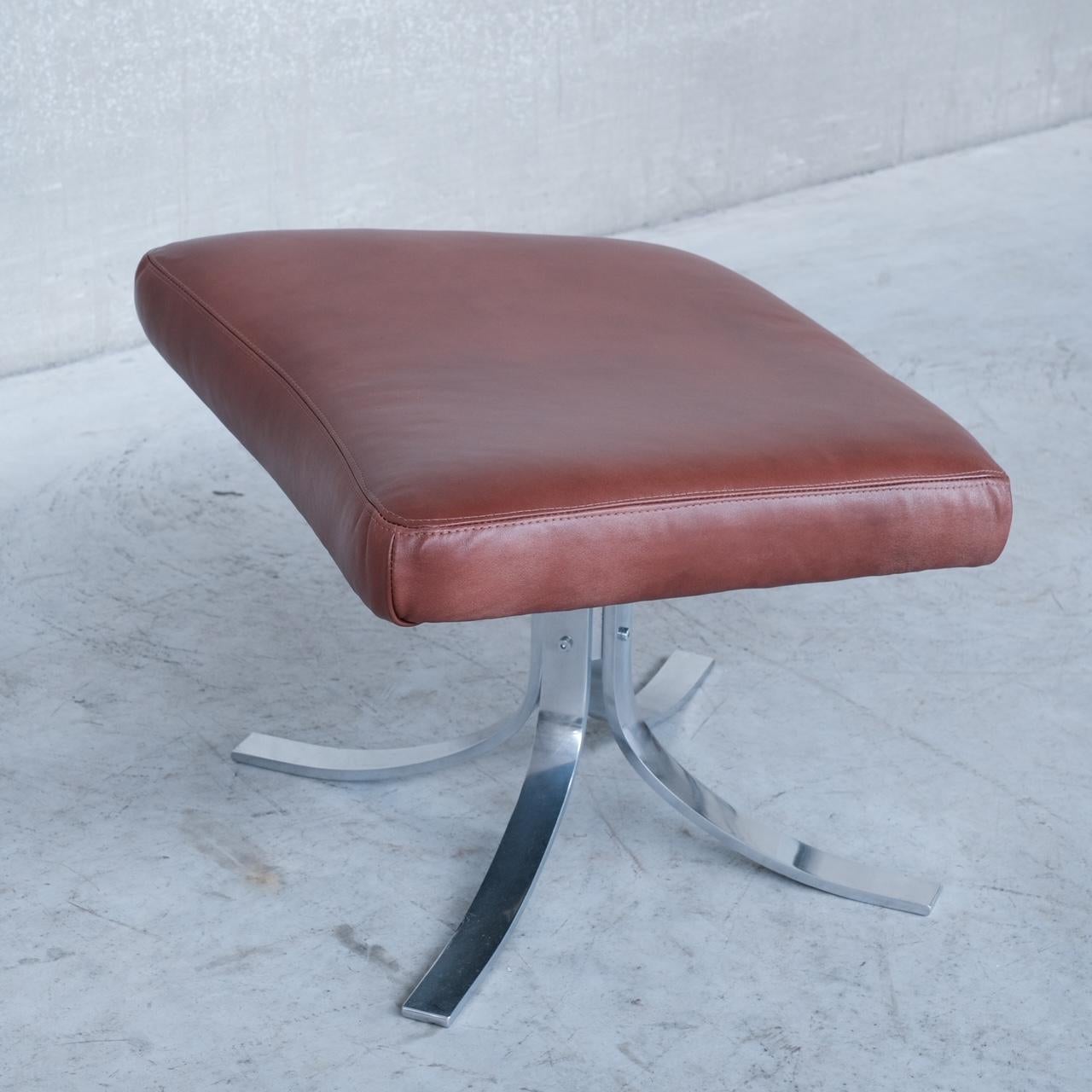 Fauteuil danois en cuir du milieu du siècle dernier de Gsta Berg par Fritz Hansen en vente 2