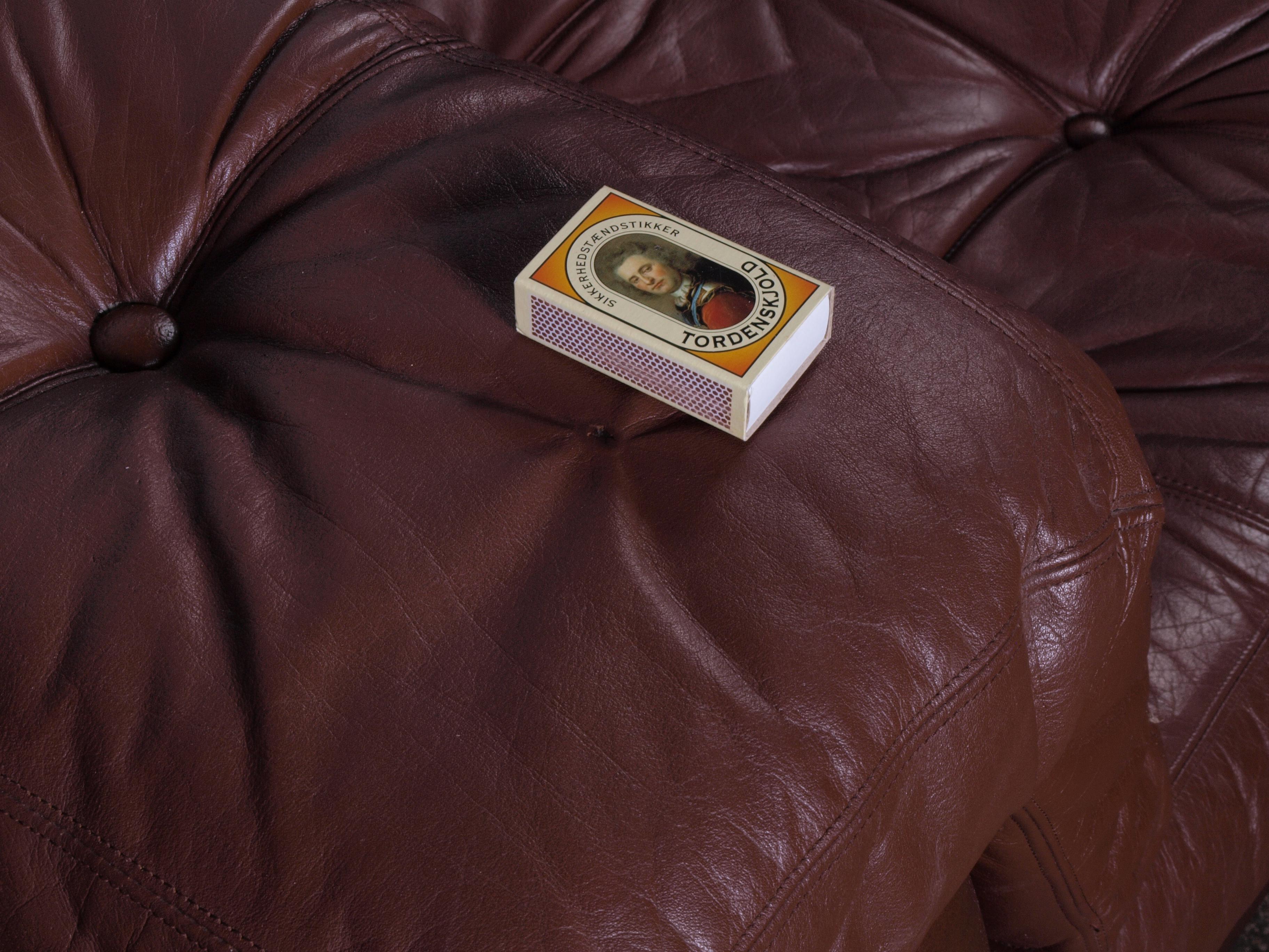 Danish Leather Modular sofa, 1960s Denmark For Sale 7