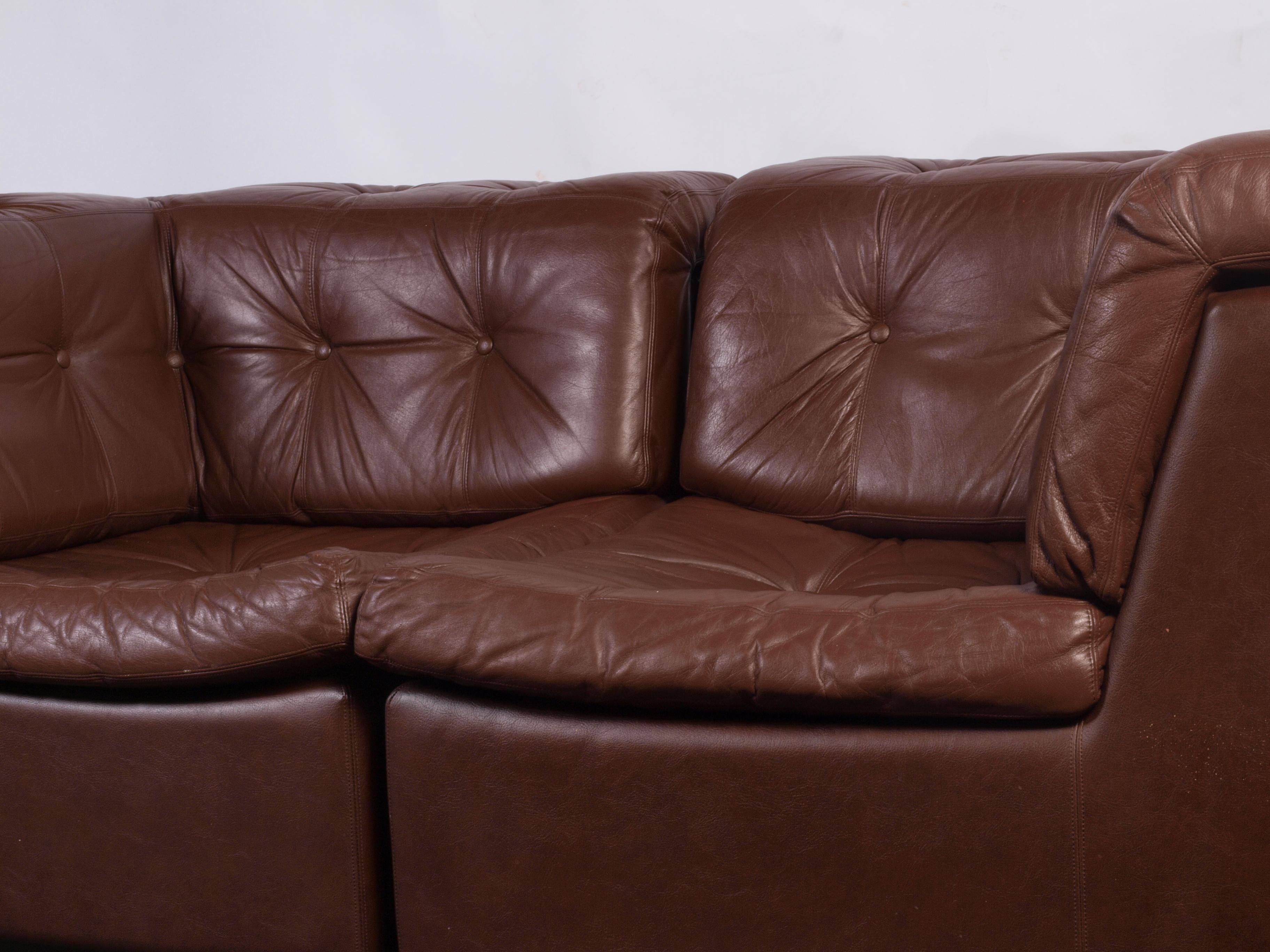 Danish Leather Modular sofa, 1960s Denmark For Sale 1
