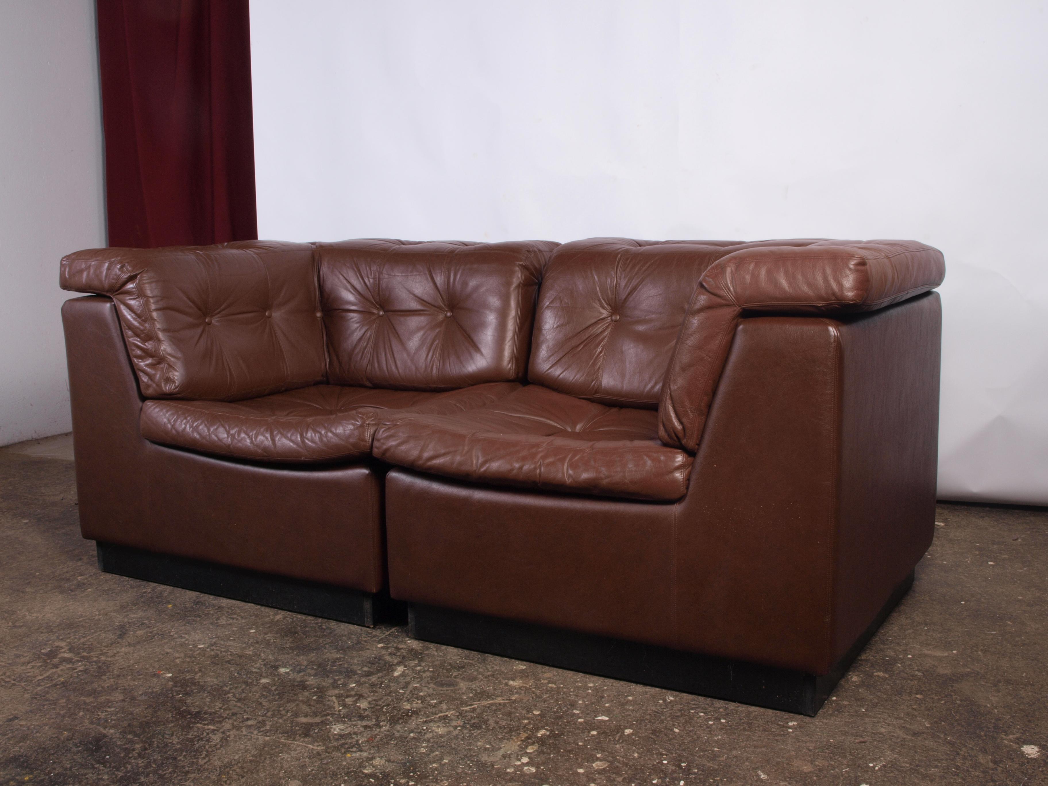 Danish Leather Modular sofa, 1960s Denmark For Sale 2