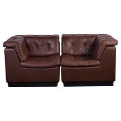 Danish Leather Modular sofa, 1960s Denmark