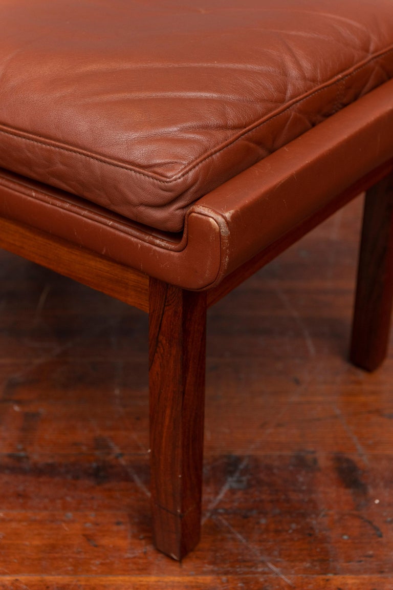 Danish Leather Ottomans at 1stDibs