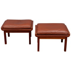 Danish Leather Ottomans