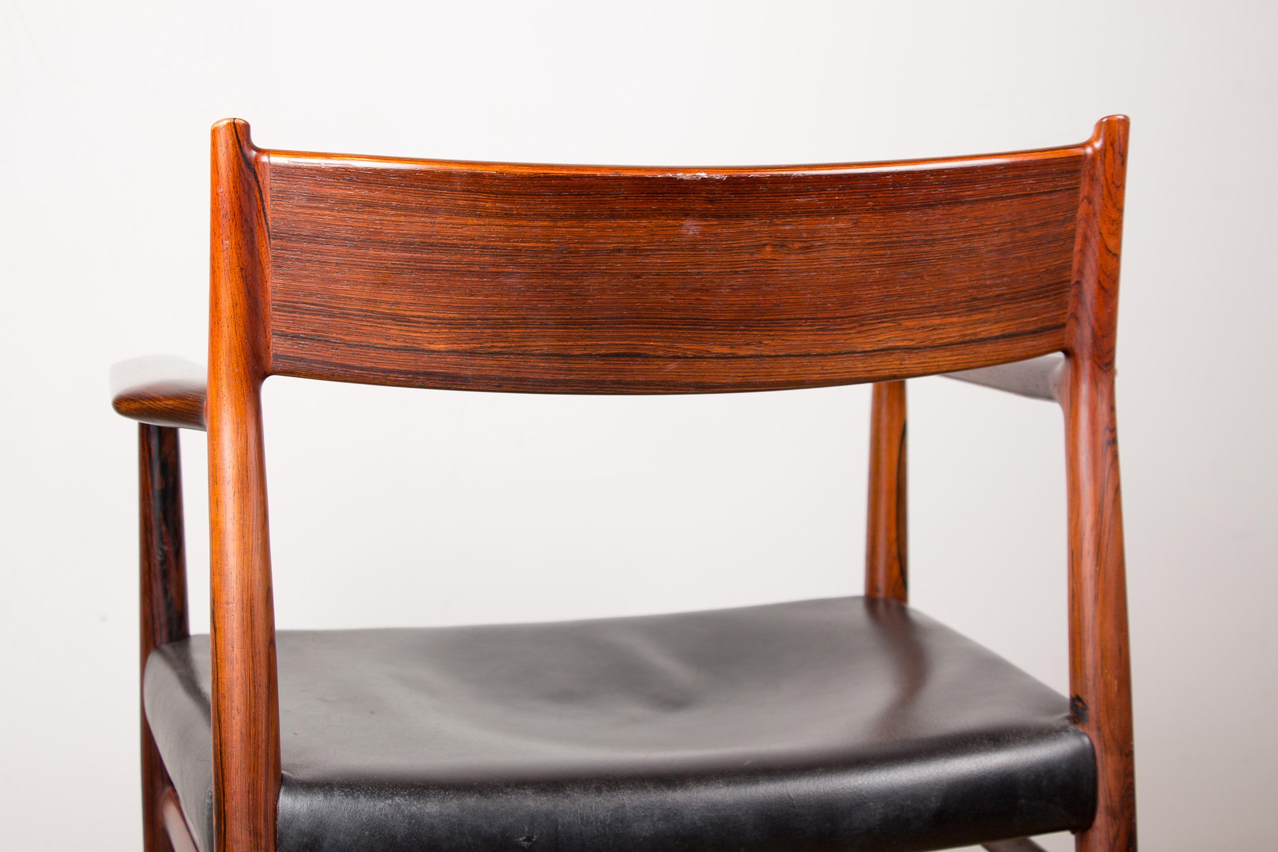 Danish Leather & Rosewood Model 404 Chair by Arne Vodder for P. Olsen for Sibast 8