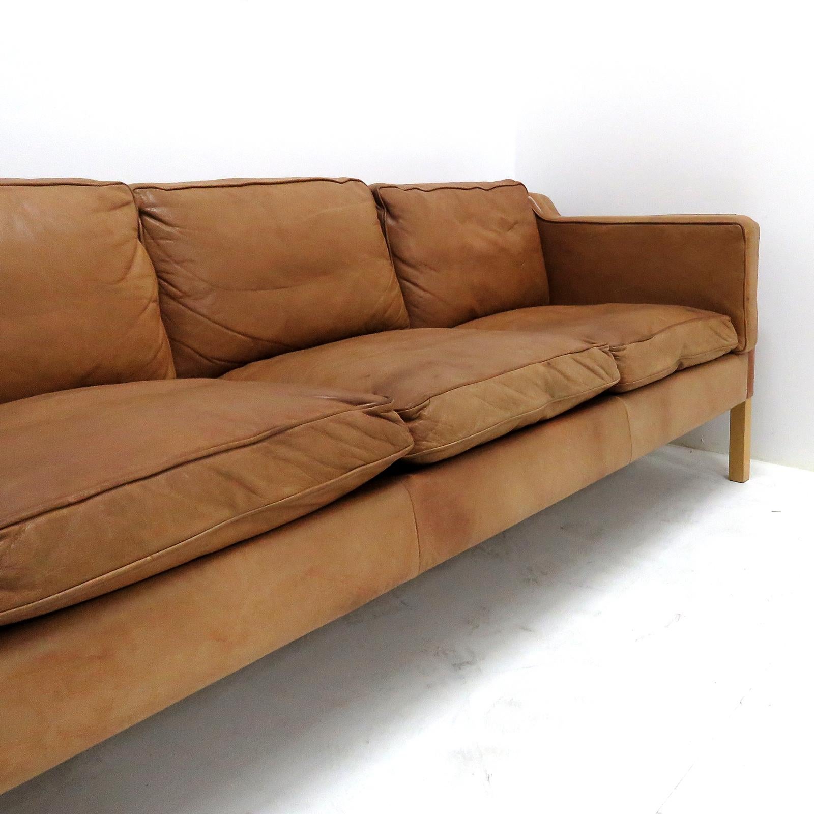 Danish Leather Sofa, 1960 1