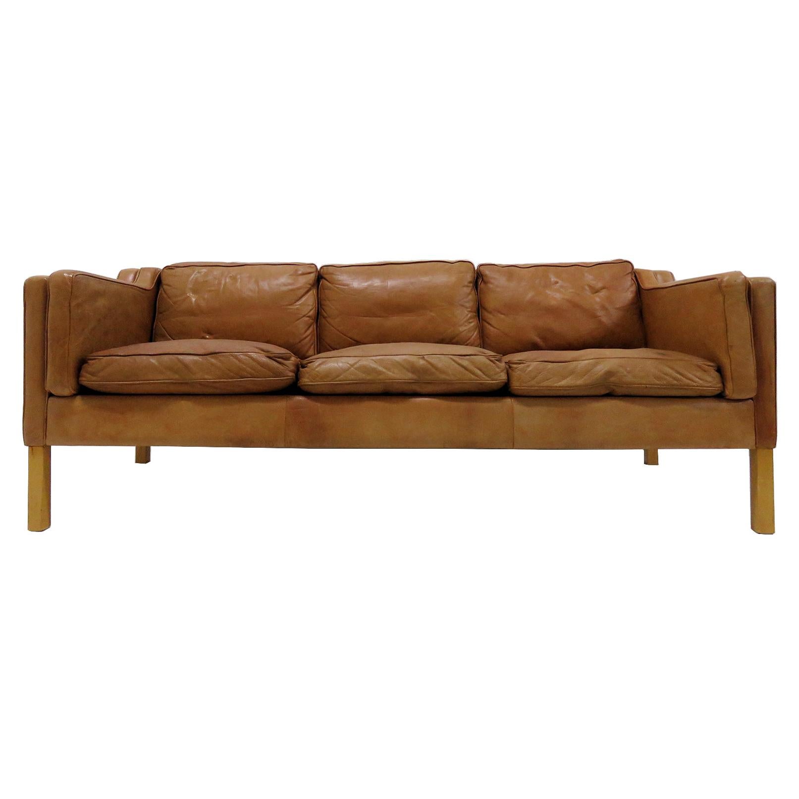 Danish Leather Sofa, 1960