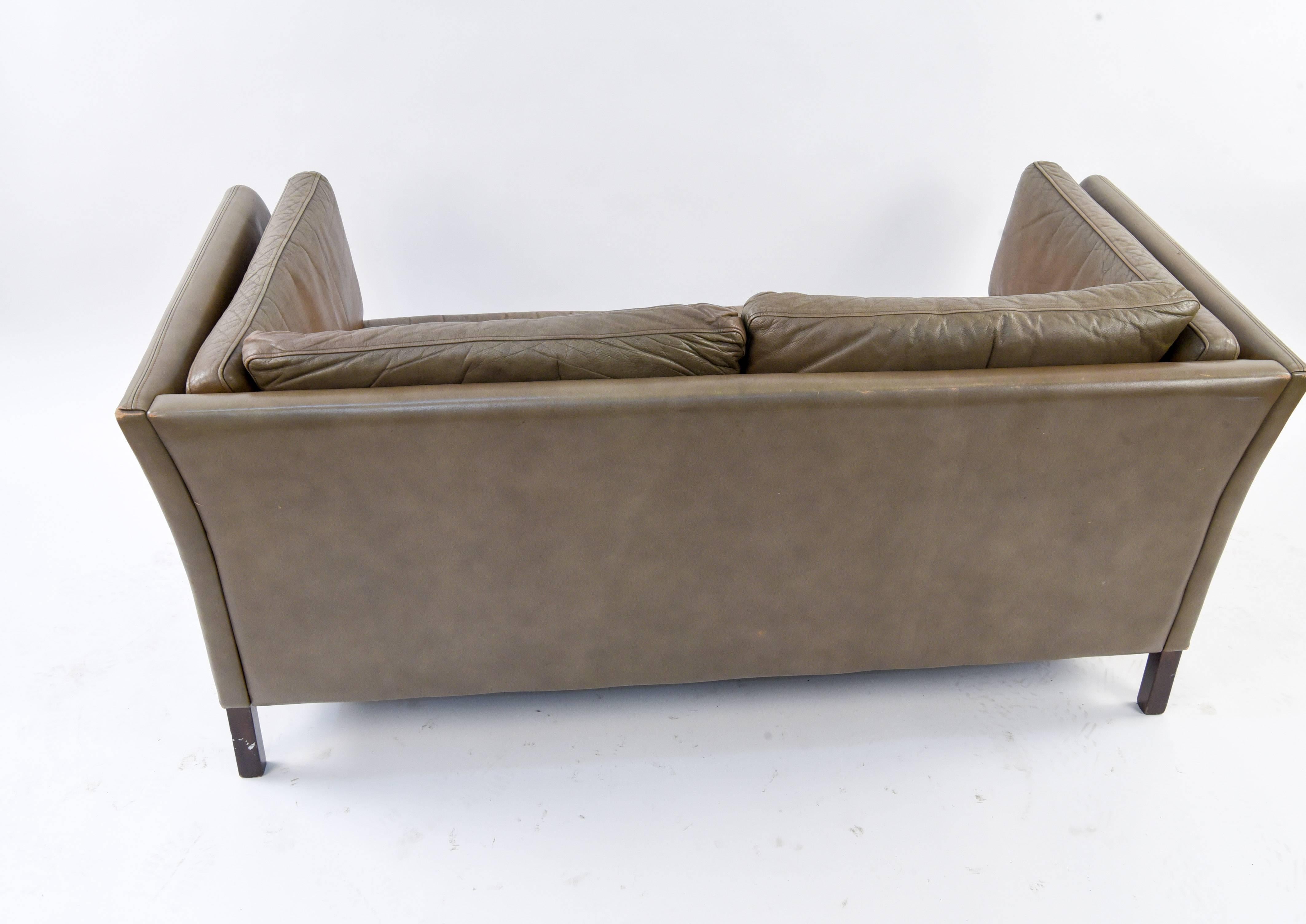 Danish Leather Sofa by Mogens Hansen, 1960s 1