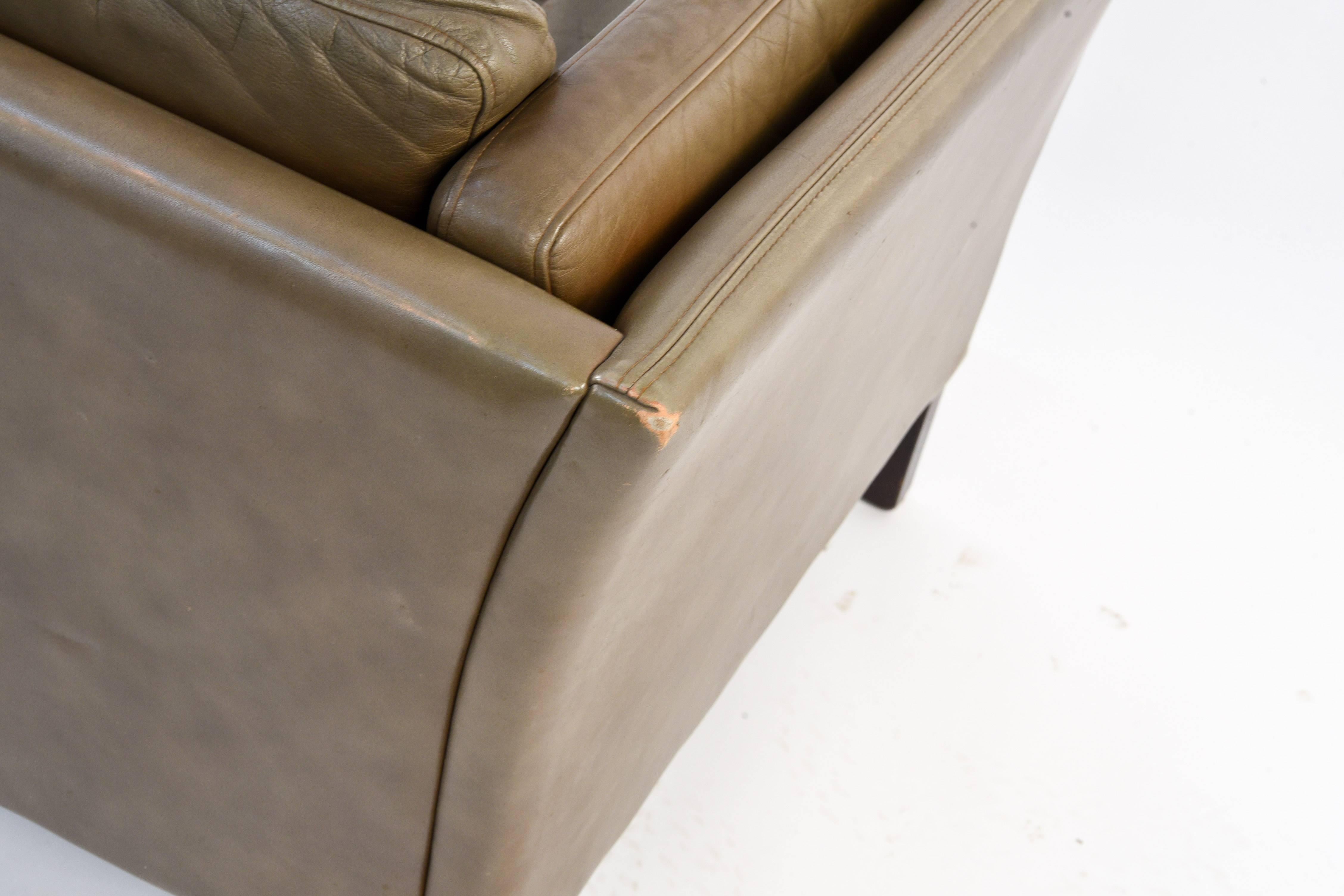 Danish Leather Sofa by Mogens Hansen, 1960s 1