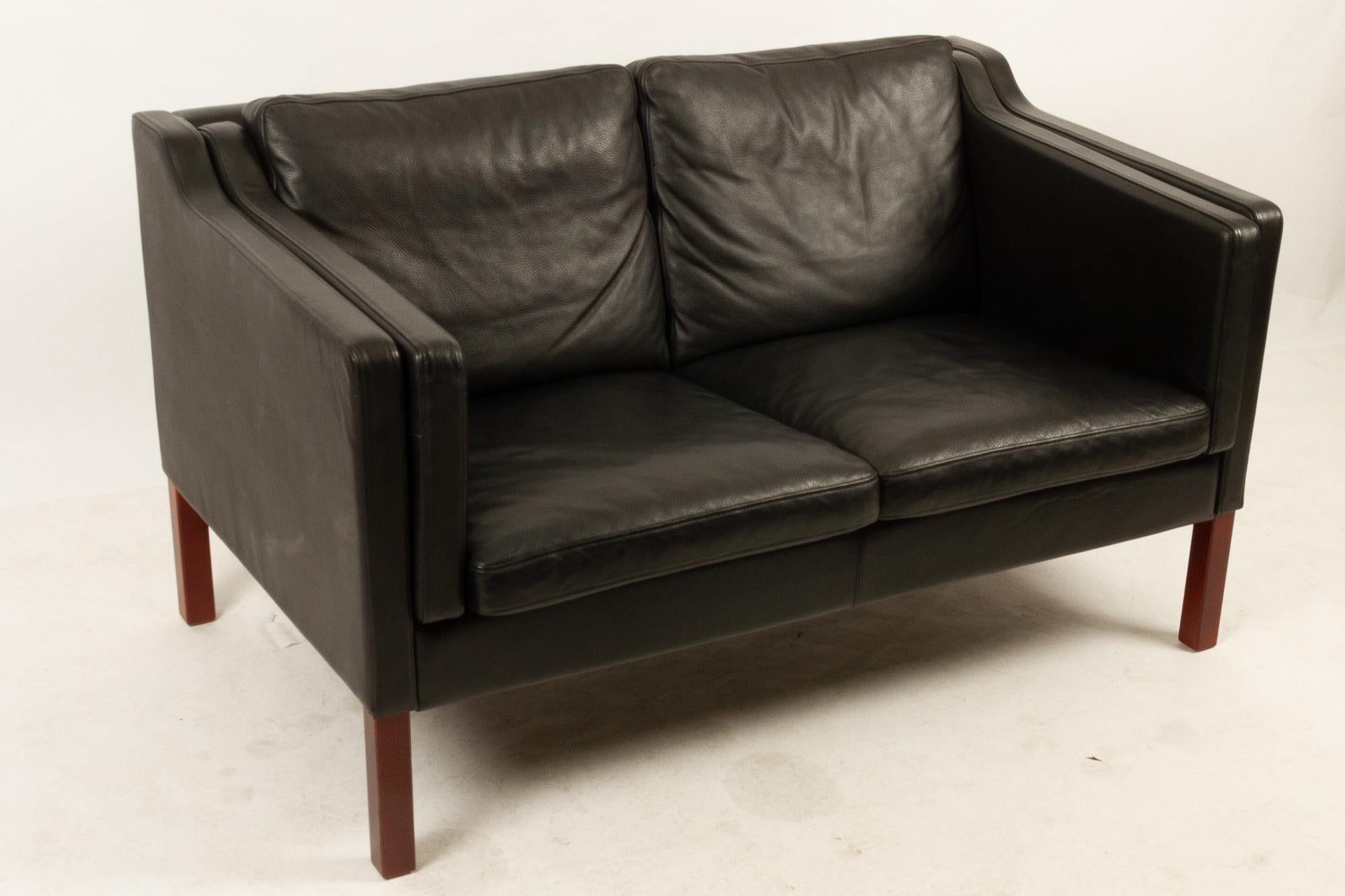 Danish Leather Sofa by Skipper, 1980s In Good Condition In Asaa, DK