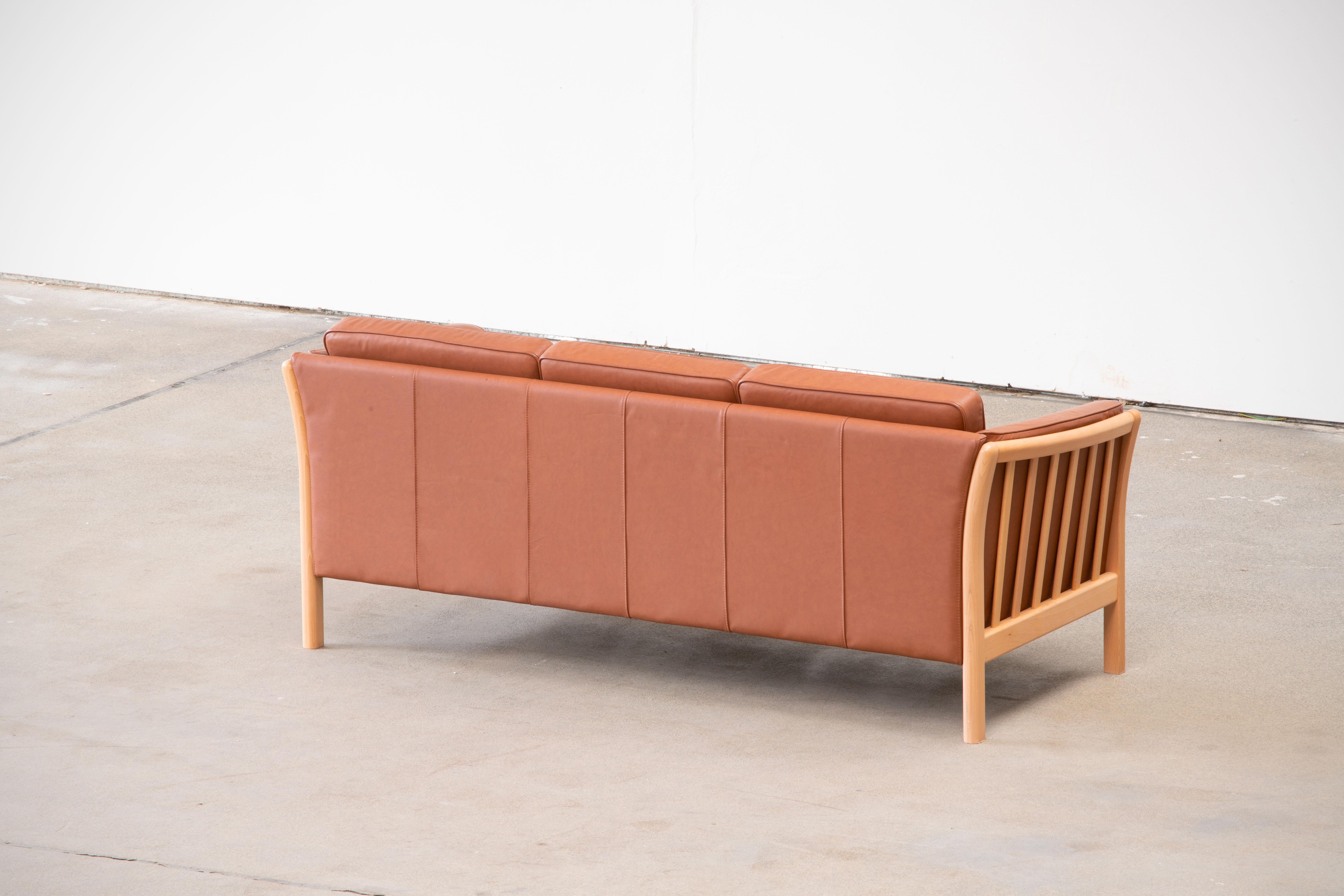 Scandinavian Modern Danish Leather Sofa from the 70's