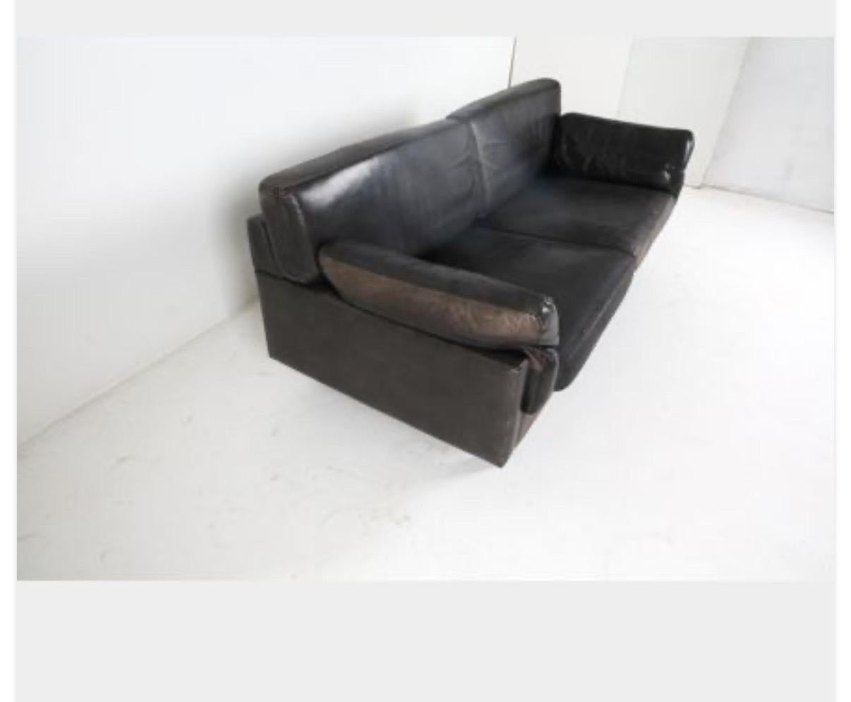Danish Leather Sofa Navy Leather Percival Lafer Style Midcentury Danish Couch For Sale 2