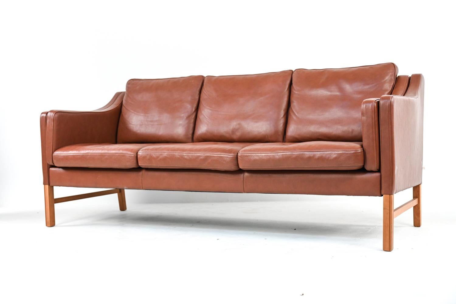 Danish Leather Sofa Suite by Skipper Møbler after Børge Mogensen, c. 1970's 6