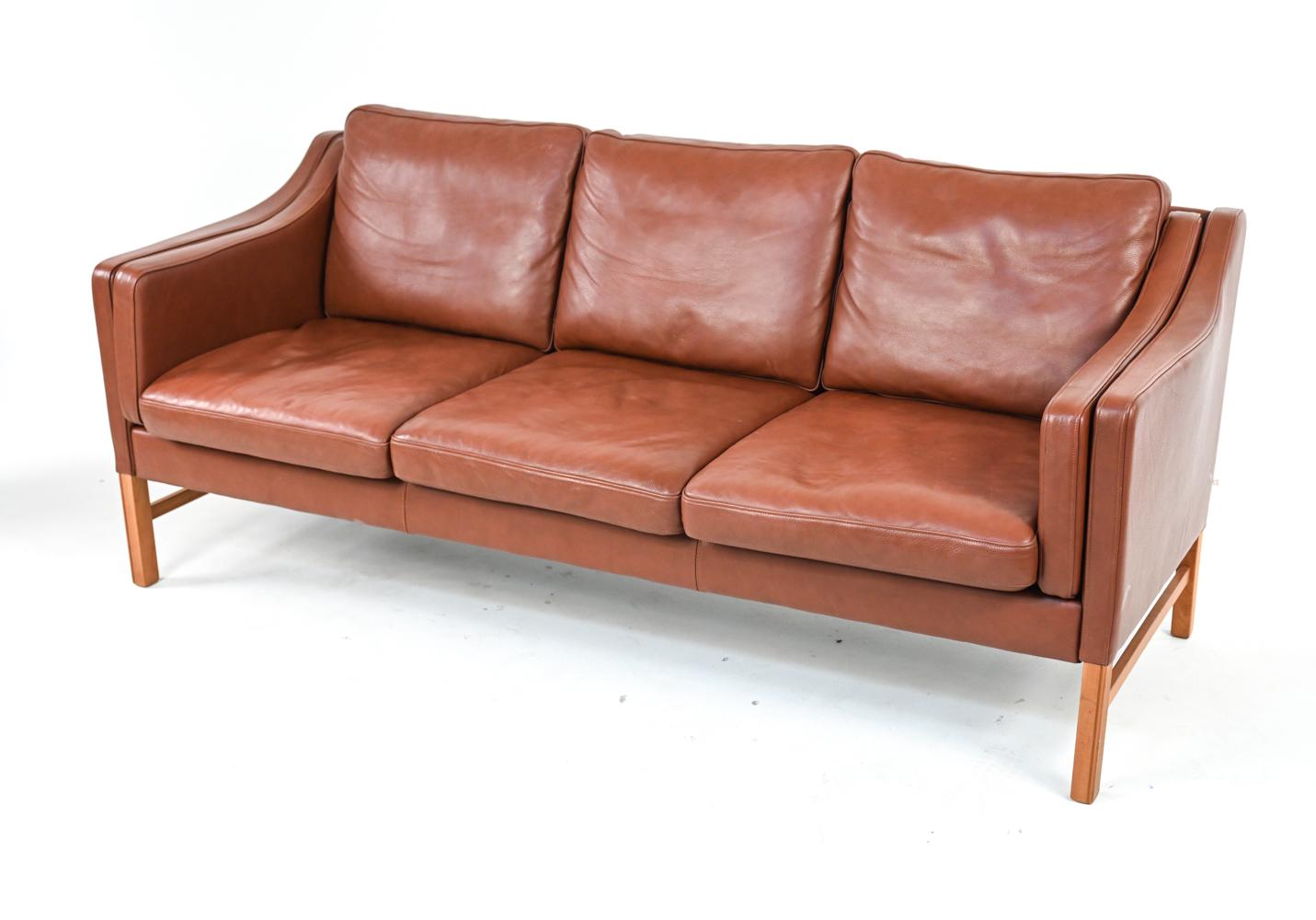 Danish Leather Sofa Suite by Skipper Møbler after Børge Mogensen, c. 1970's 7