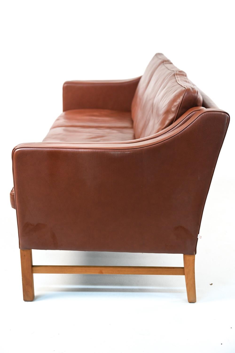 Danish Leather Sofa Suite by Skipper Møbler after Børge Mogensen, c. 1970's 8