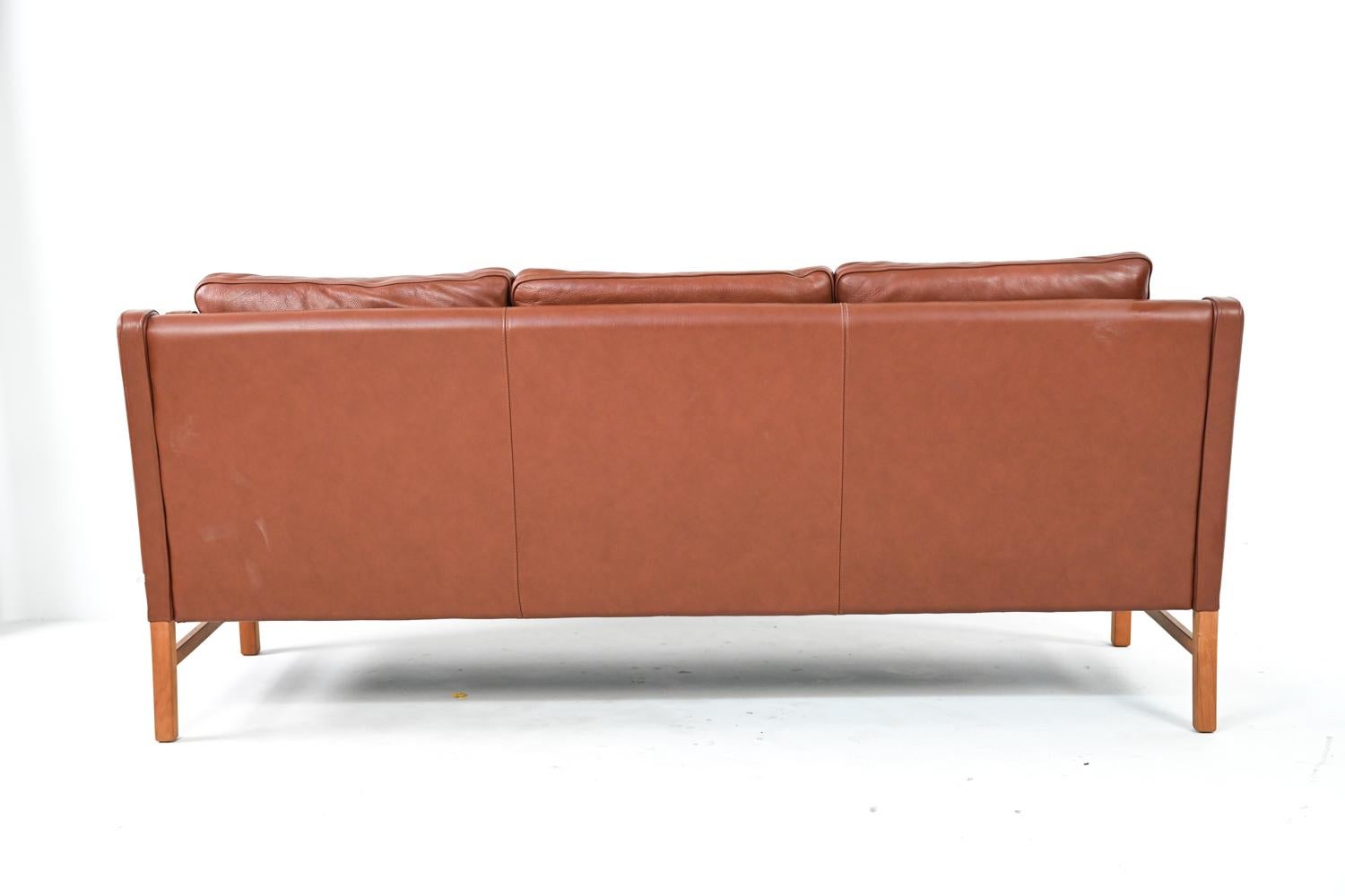 Danish Leather Sofa Suite by Skipper Møbler after Børge Mogensen, c. 1970's 9