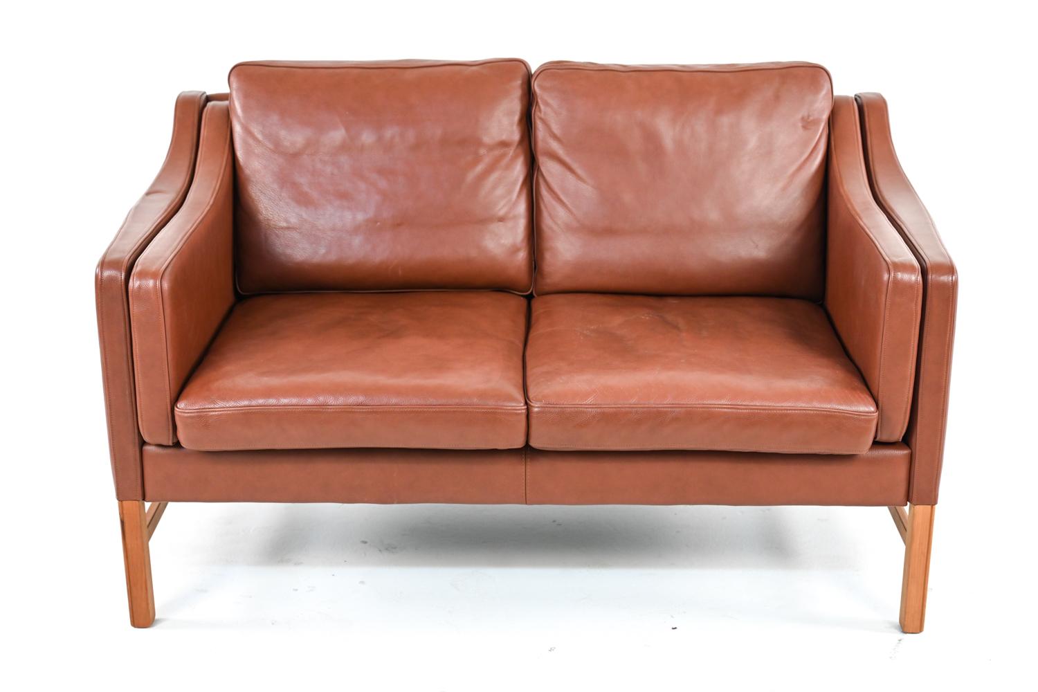 Scandinavian Modern Danish Leather Sofa Suite by Skipper Møbler after Børge Mogensen, c. 1970's