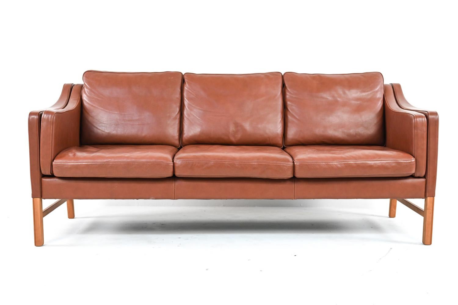 Danish Leather Sofa Suite by Skipper Møbler after Børge Mogensen, c. 1970's 4