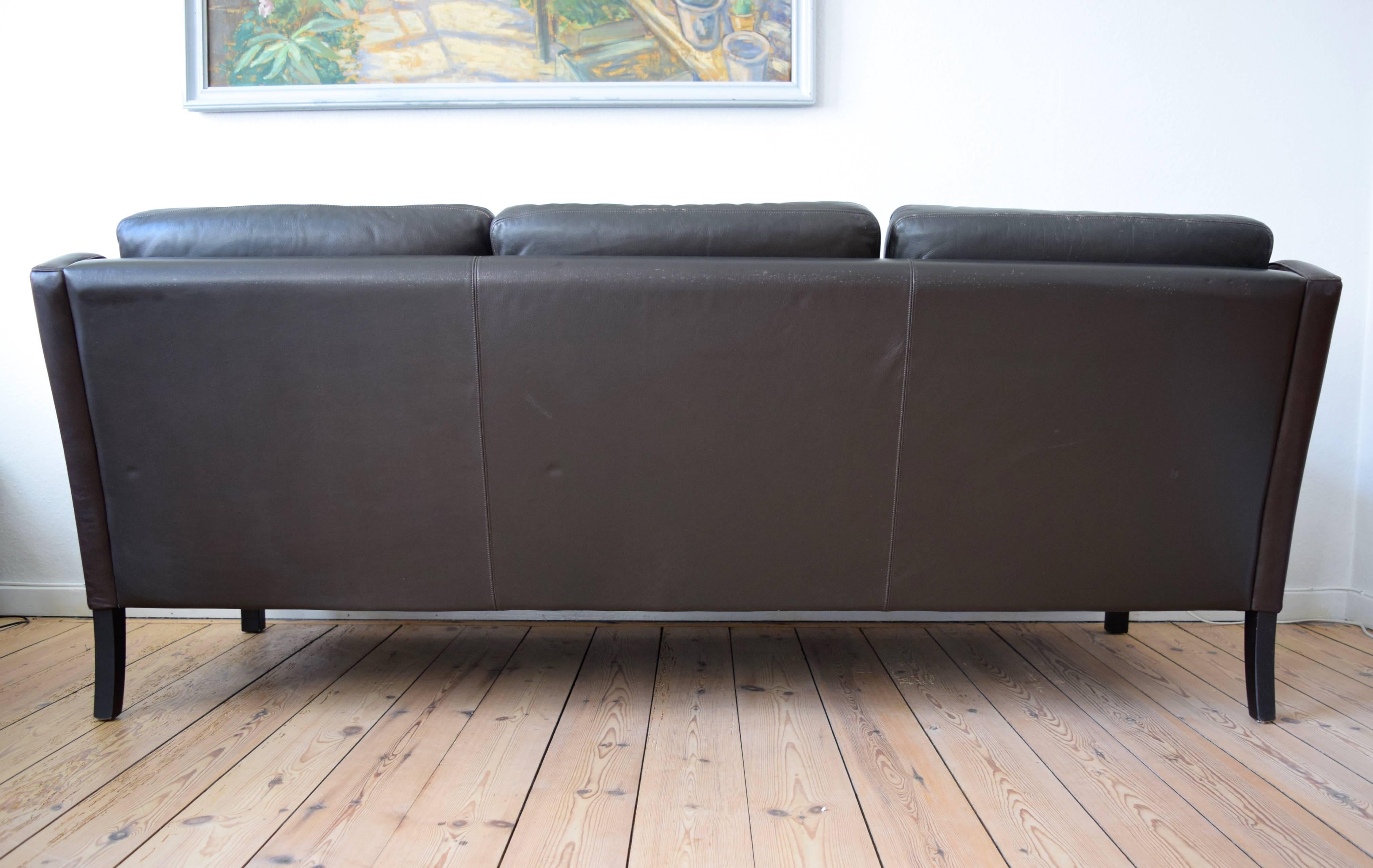Danish Leather Sofa, 1960s 5