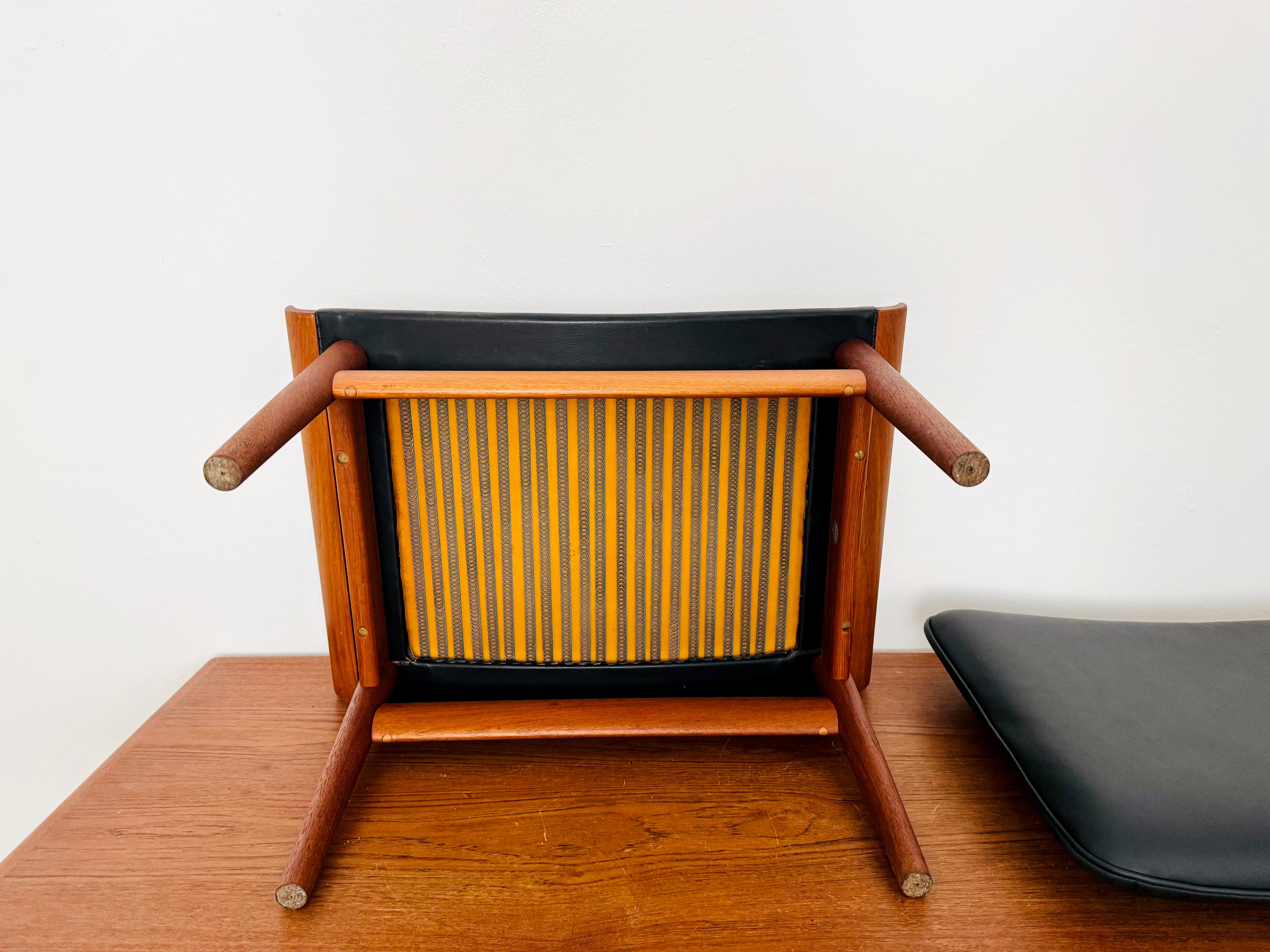 Danish Leather Stool by Finn Juhl for France and Son For Sale 6