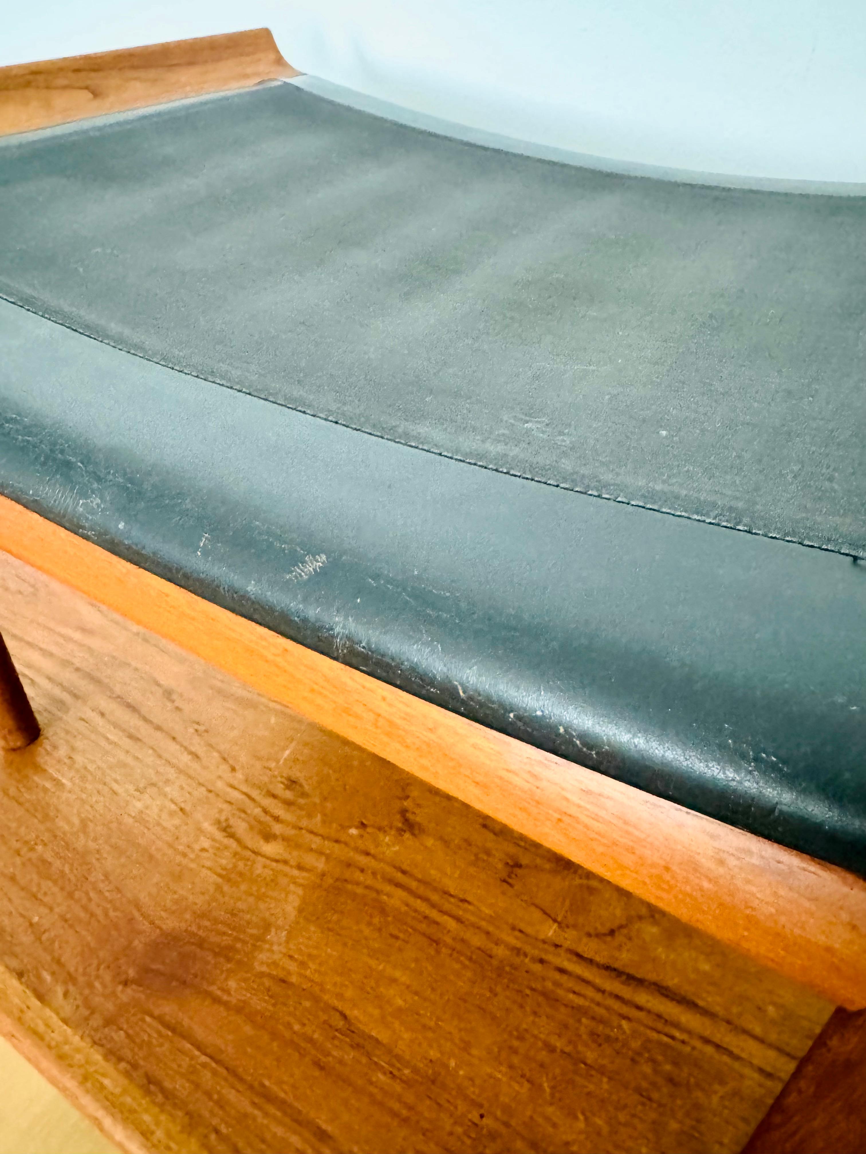Danish Leather Stool by Finn Juhl for France and Son For Sale 9