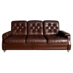 Danish Leather Three-Seater Sofa