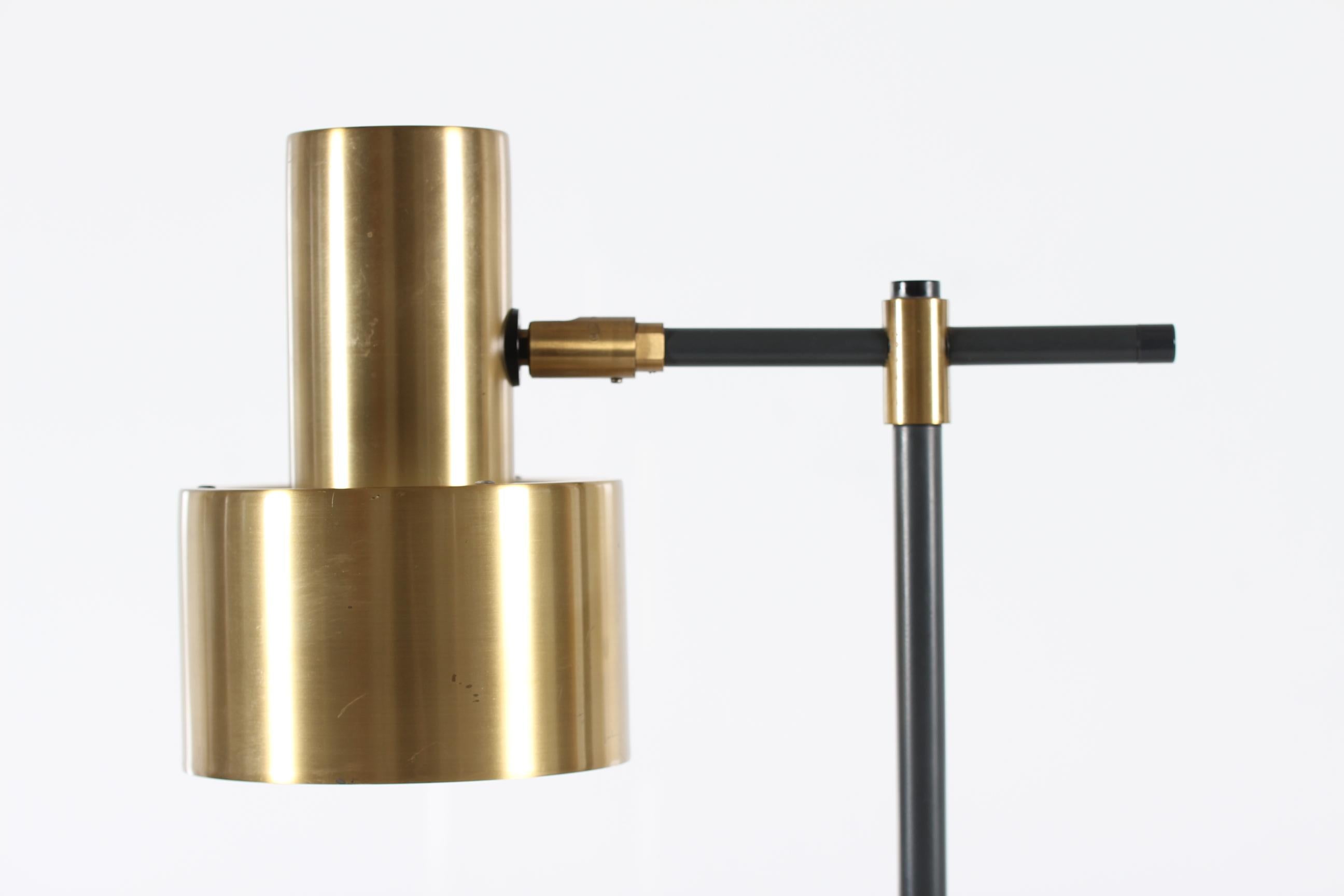 Mid-Century Modern Danish Lento Brass Table Lamp by Jo Hammerborg for Fog & Mørup, 1960s For Sale