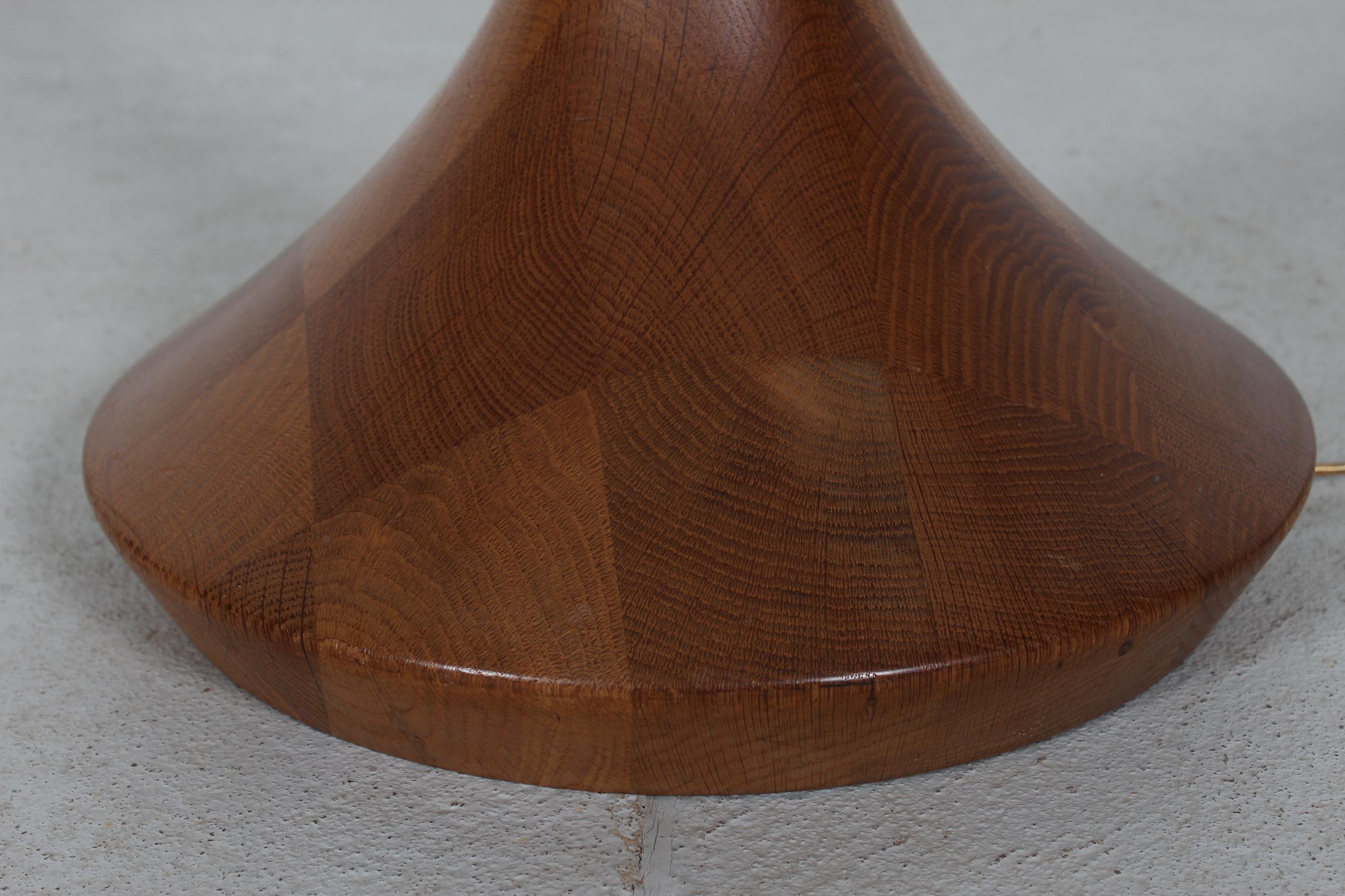 Scandinavian Modern Danish Lisbeth Brams Floor Lamp of Hand-turned Teak with New Shade 1960s For Sale