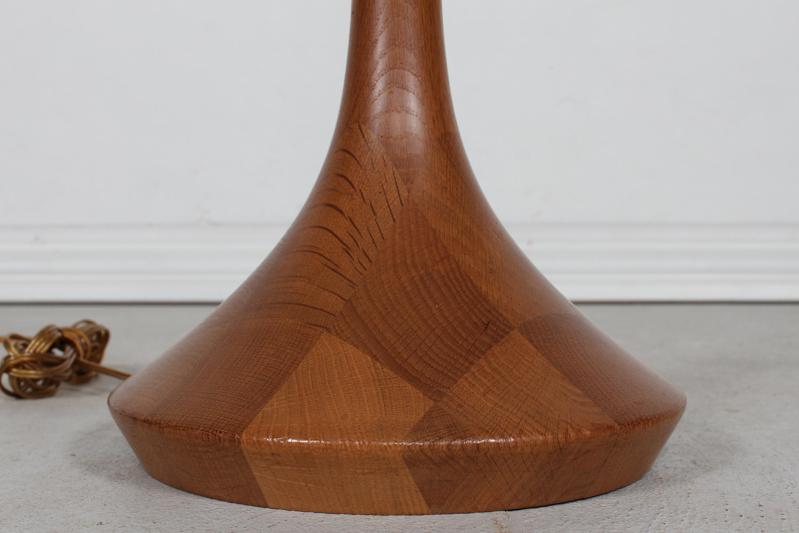 Danish Lisbeth Brams Floor Lamp of Hand-turned Teak with New Shade 1960s For Sale 2