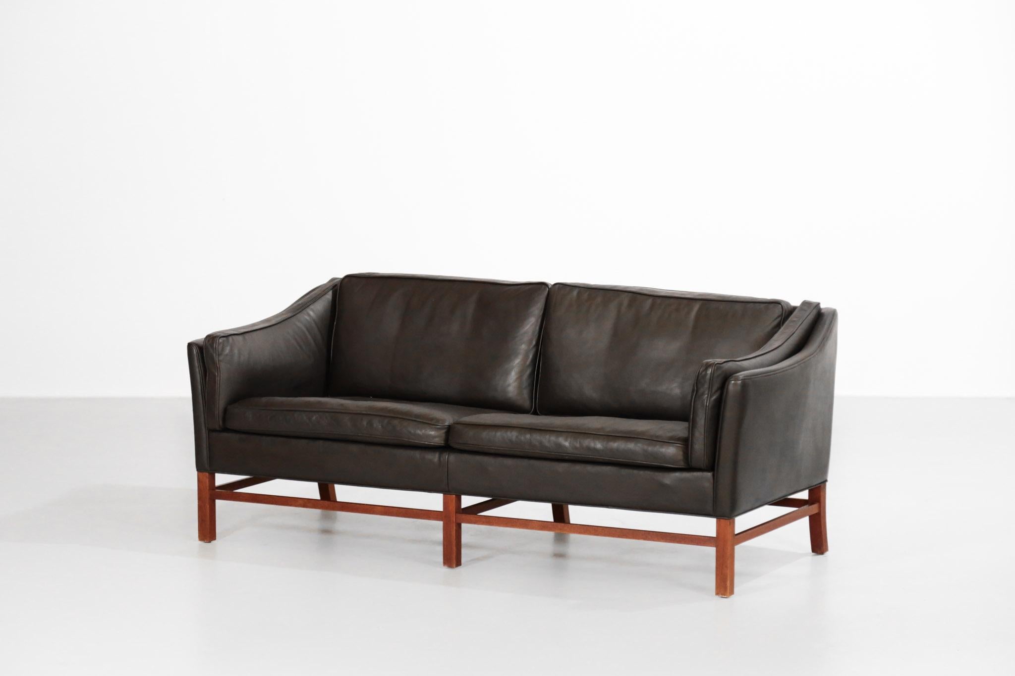 Danish Living Room Set in Leather, Scandinavian, 1970s 1