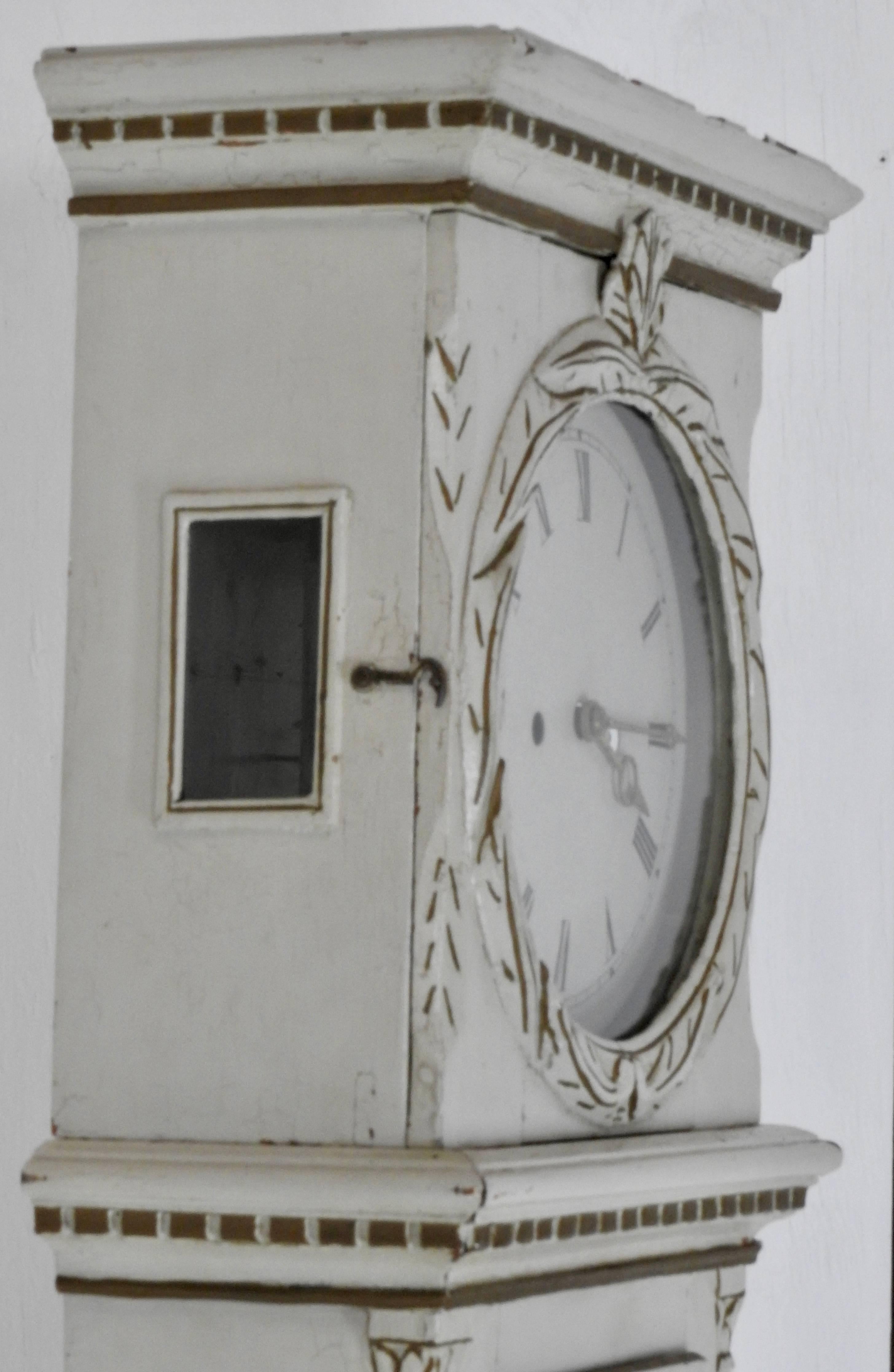 Glass Danish Long Case Clock For Sale