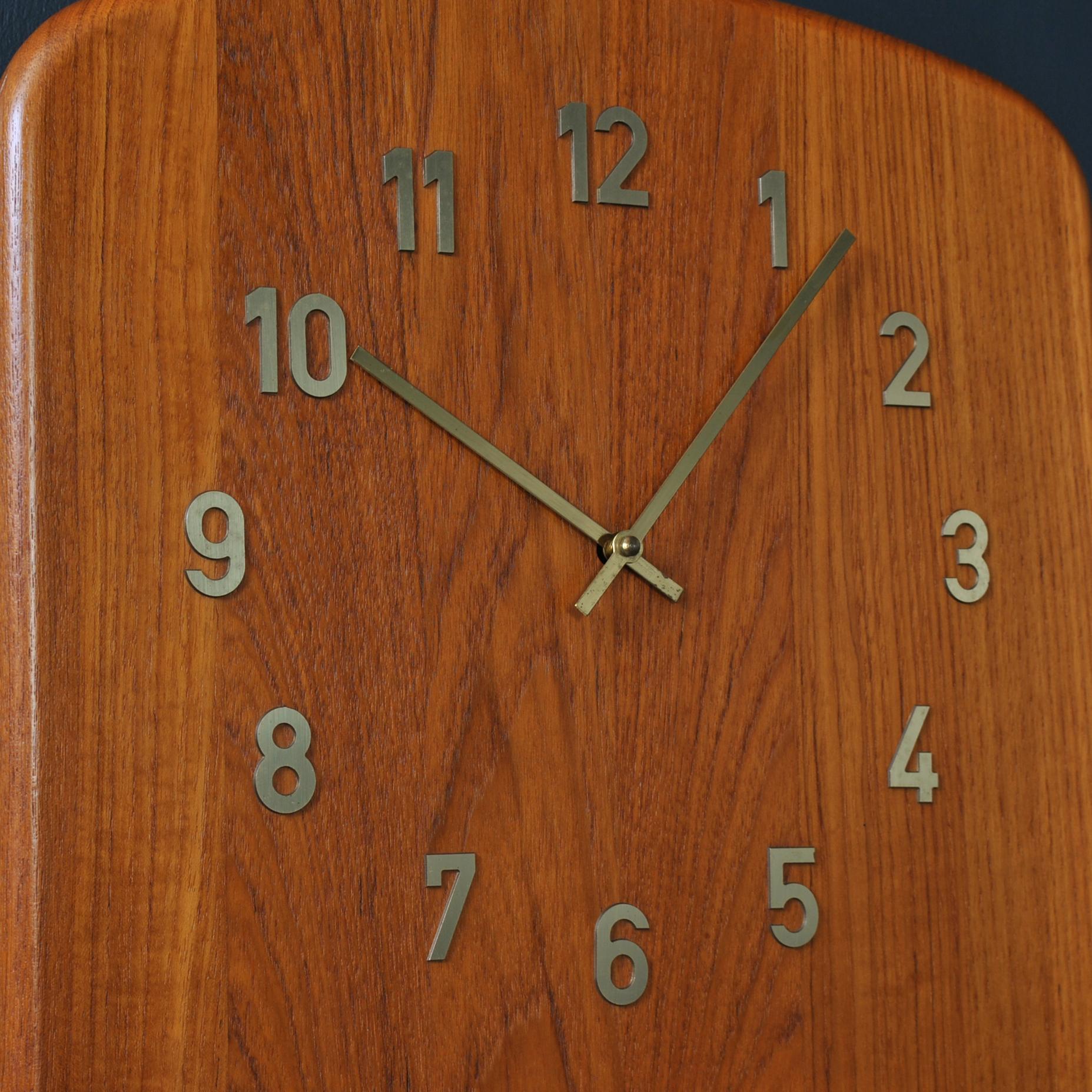 Brass Danish Long Case Wall Clock