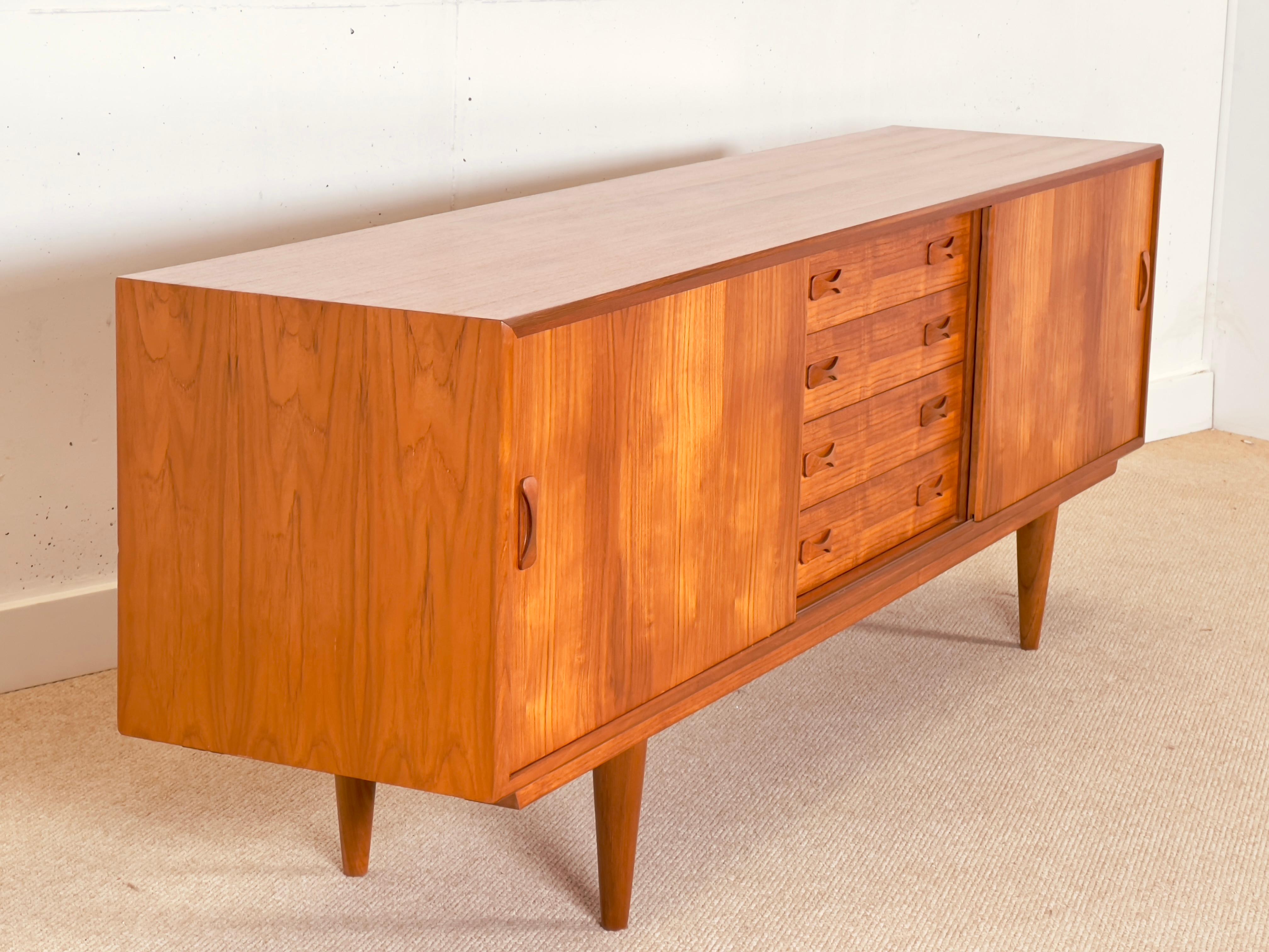 Teak Danish Long Sideboard by Clausen & Son