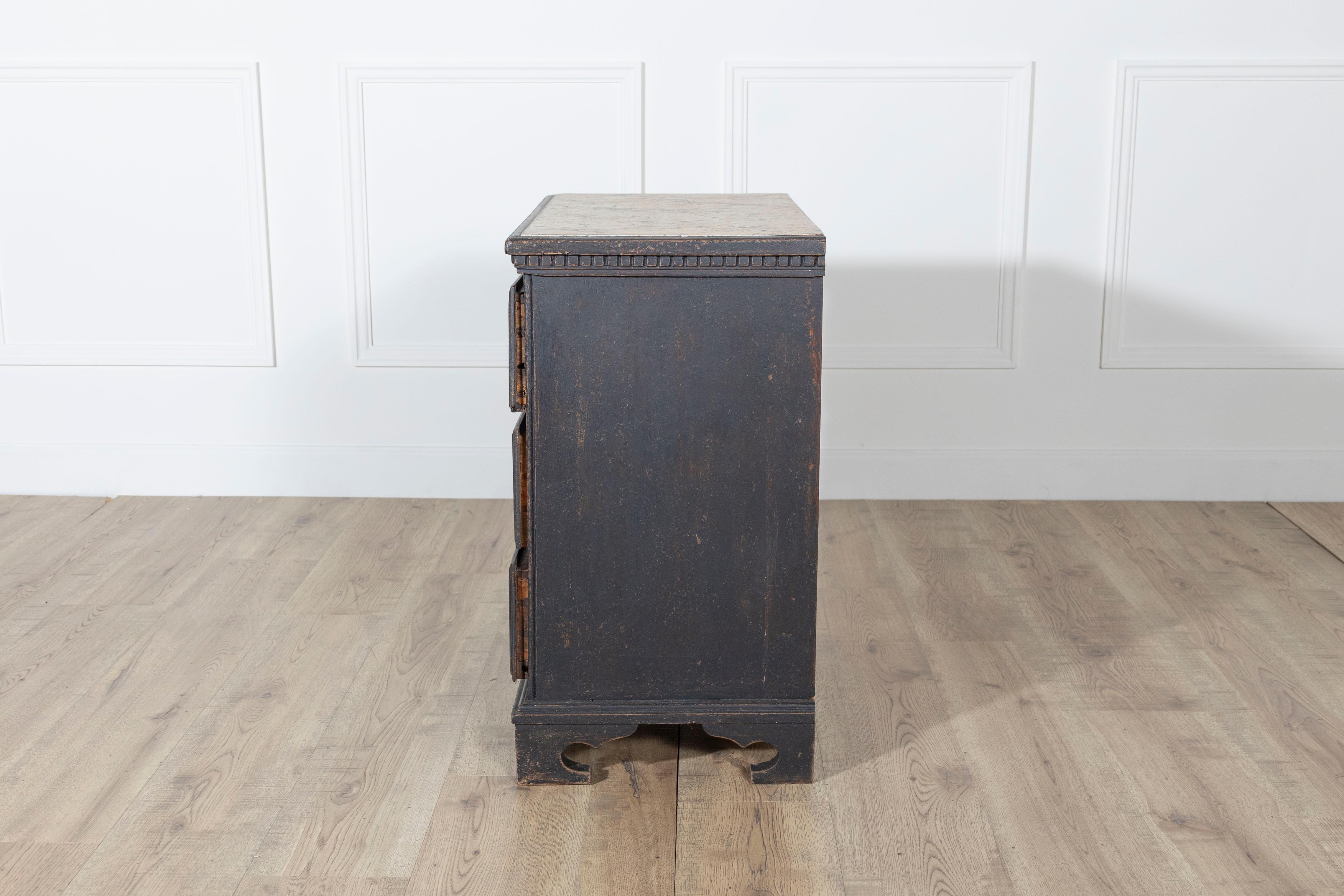 Danish Louis Seize Style Chest of Drawers with Painted Marble Top, circa 1920 For Sale 7