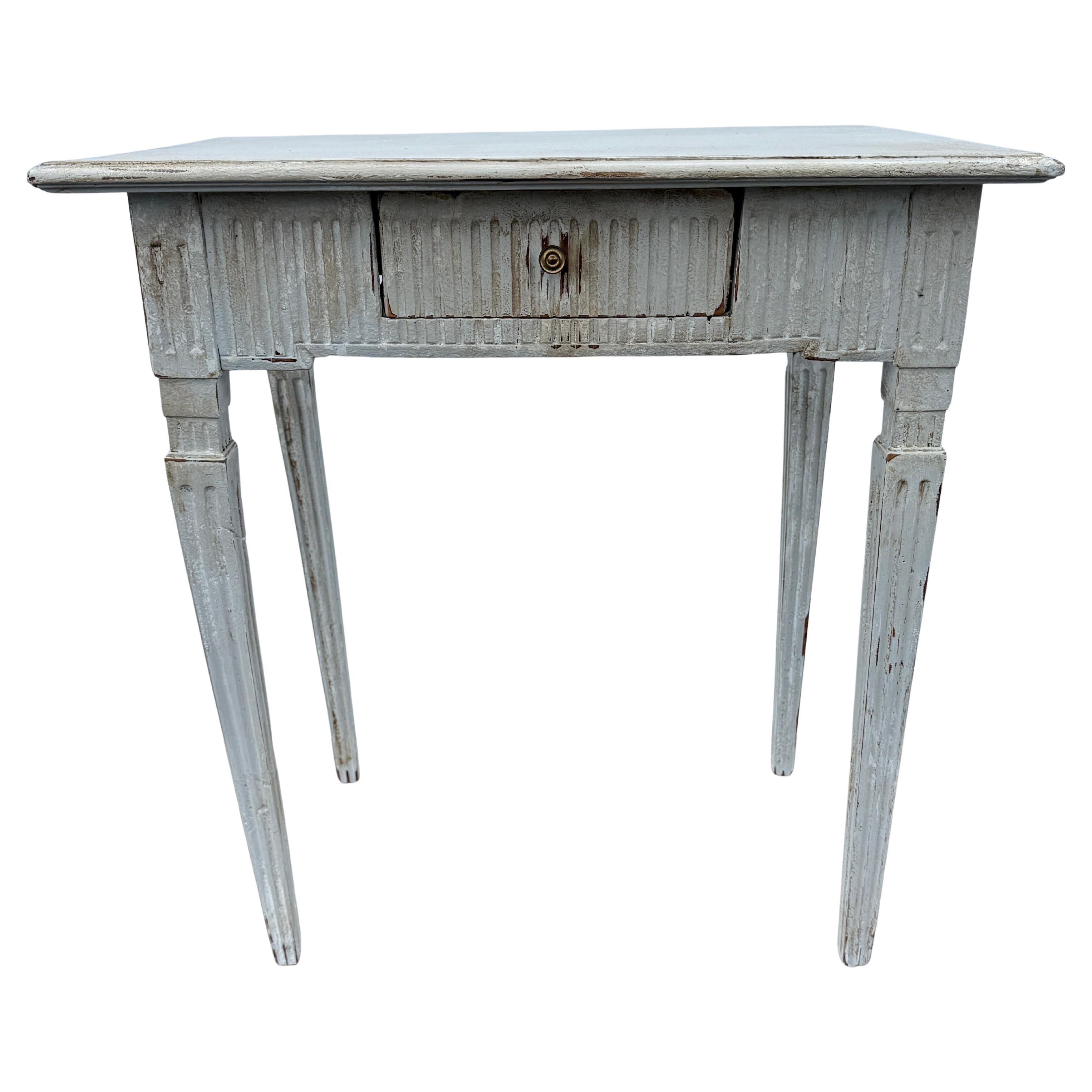 Danish Louis XVI Side Table, Hand Painted Gustavian Style, Circa 1790 For Sale