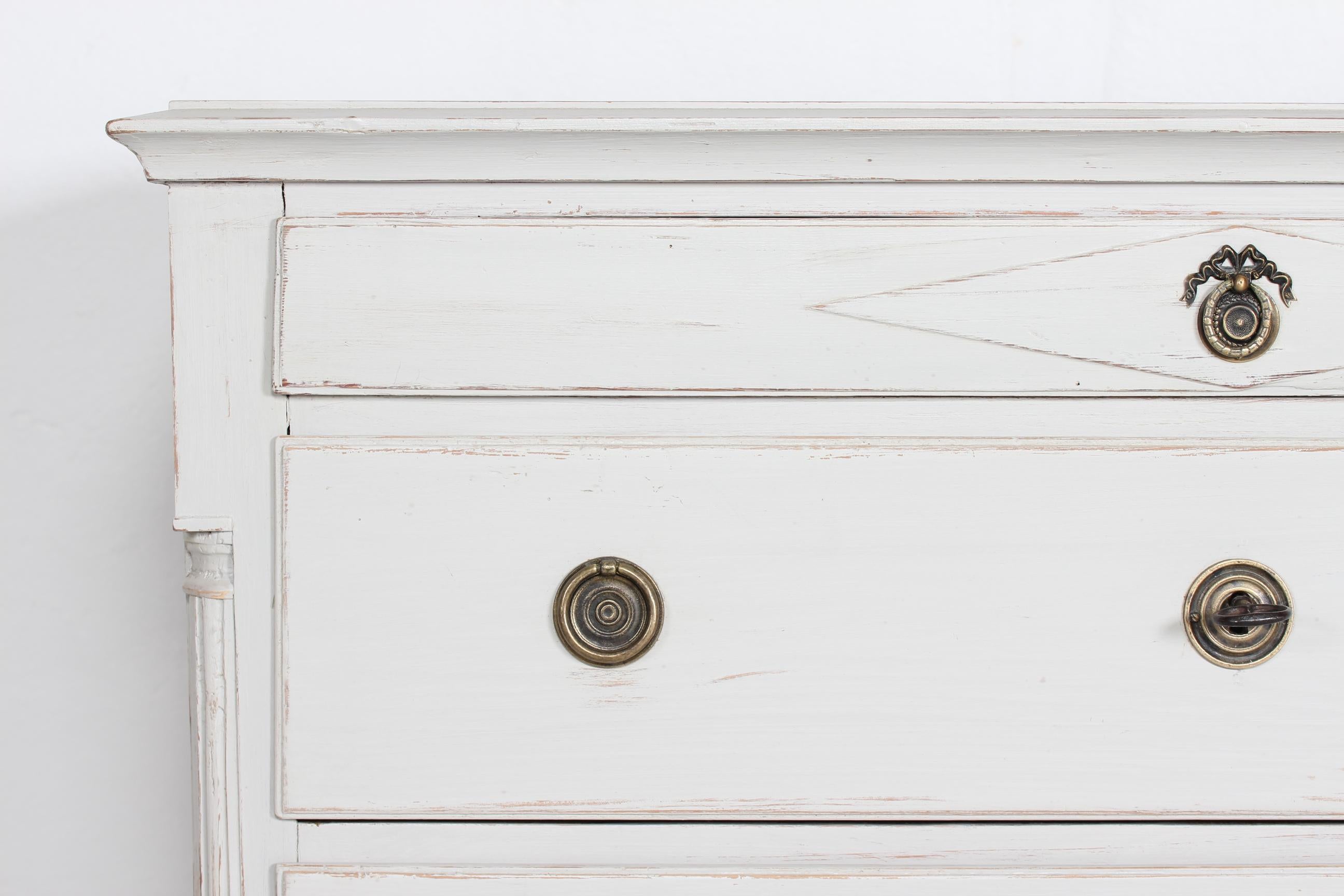 Danish Louis XVI Style Chest of Drawers with Gray Paint and Patina, 19th Century 2