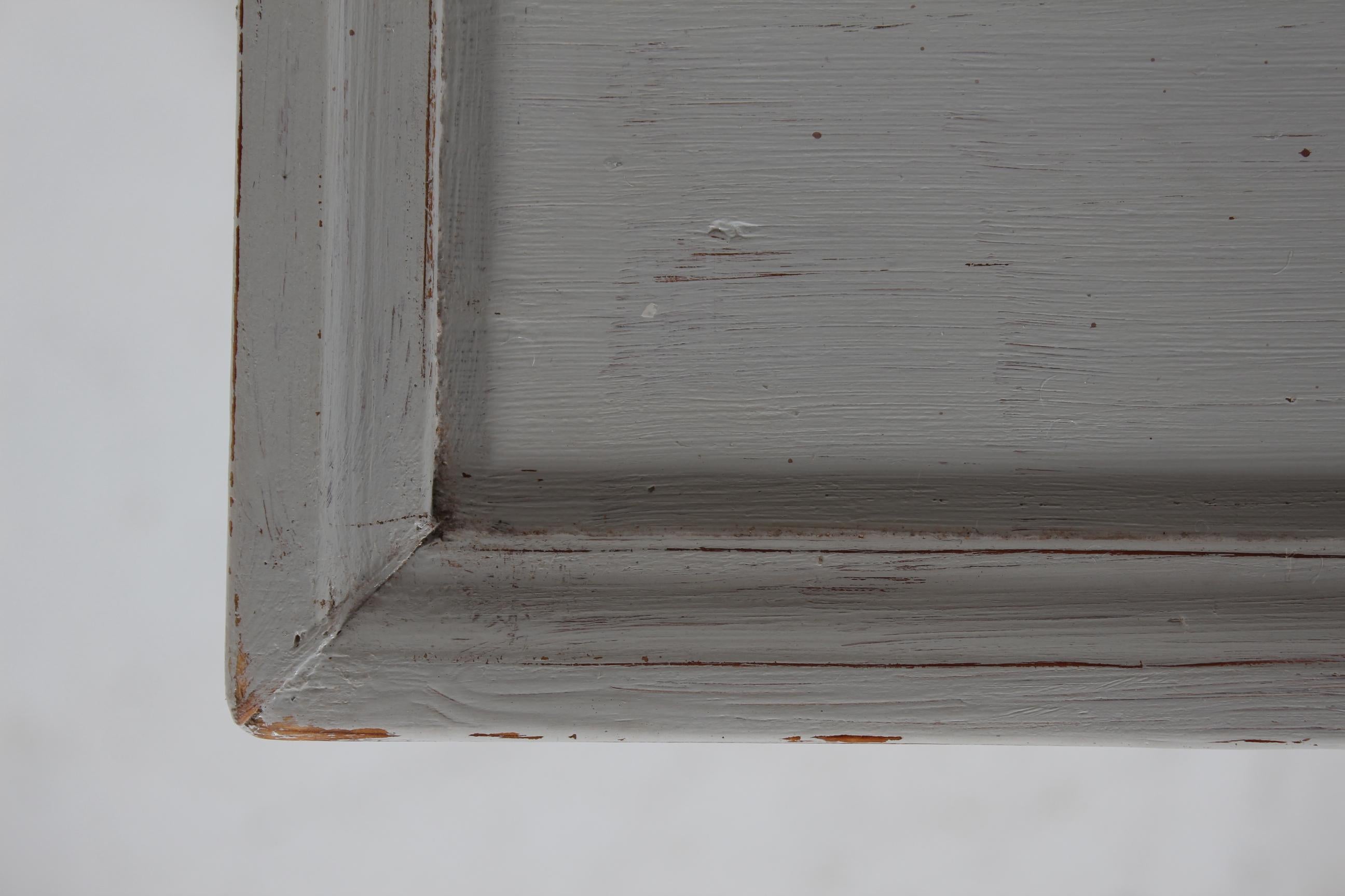 Danish Louis XVI Style Side Table with Drawer, Pine with Gray Paint circa 1900 For Sale 2