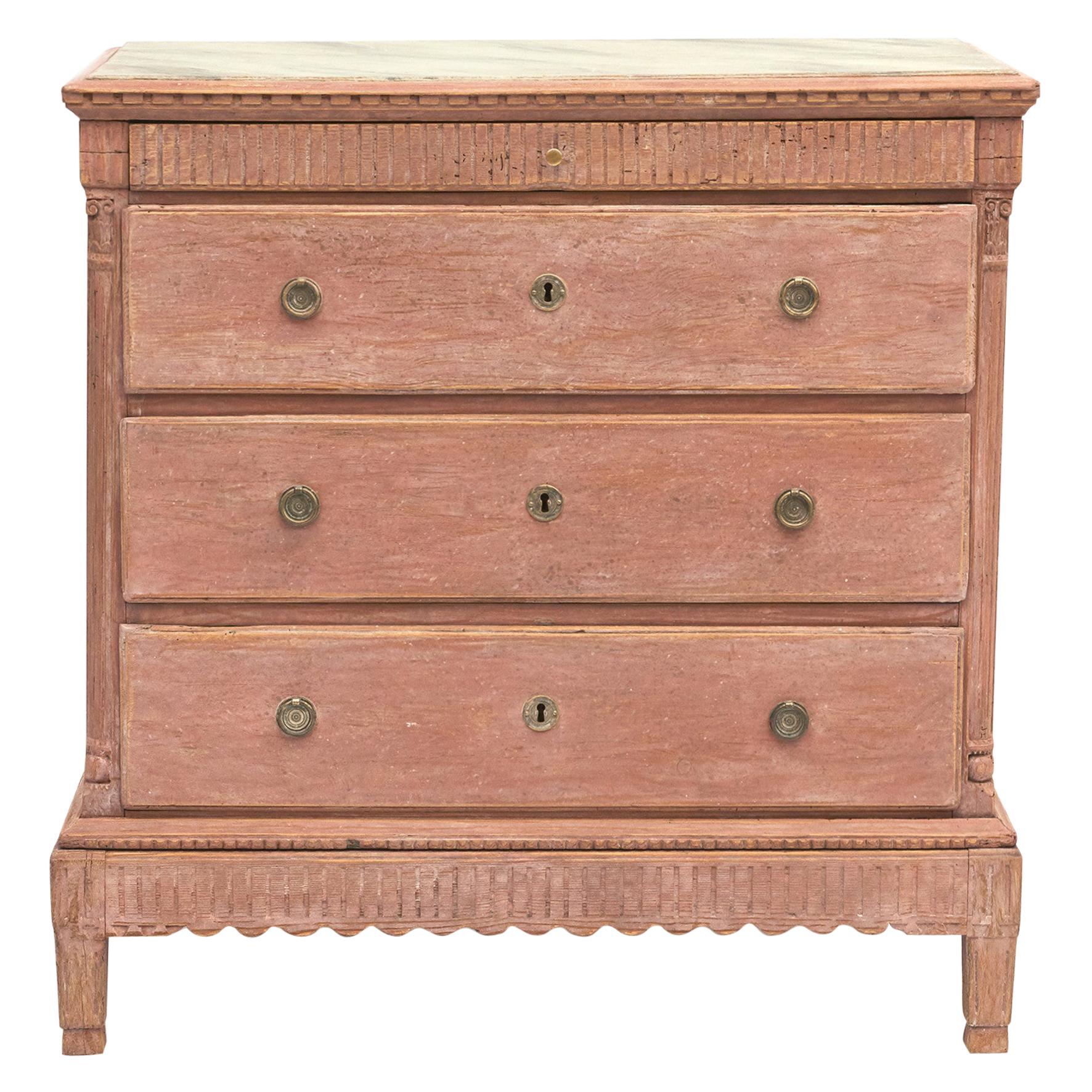 Danish Louis XVI Three-Drawer Commode