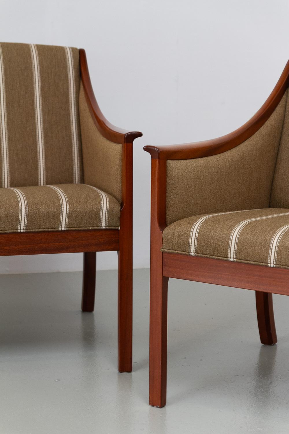 Danish Lounge Chair and 3-Seater Sofa by Ole Wanscher for PJ Møbler, 1960s. In Good Condition For Sale In Asaa, DK